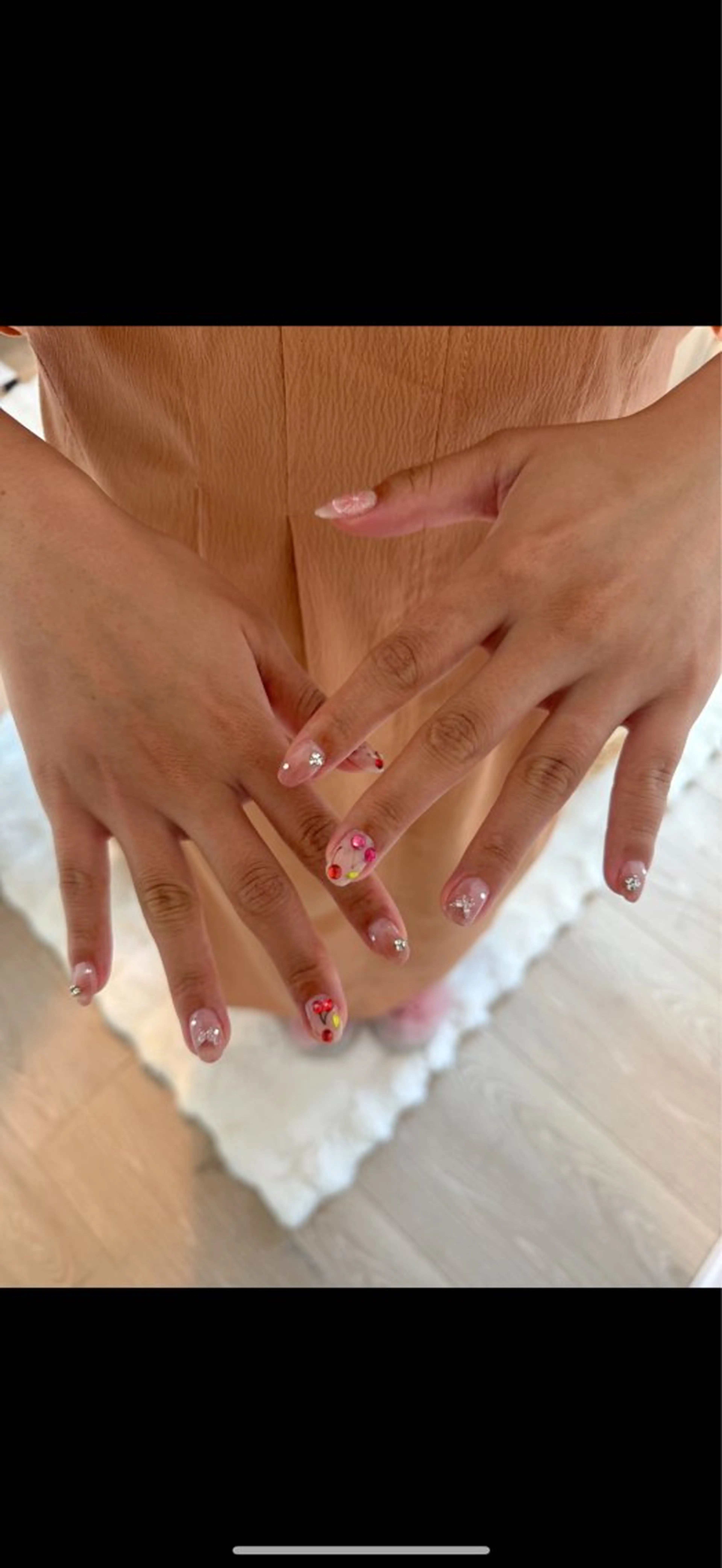 ネイル アートネイル フレンチネイル グラデーション マグネットネイル マグネットフレンチ ハンドネイル nail salon Estelleのネイルデザイン