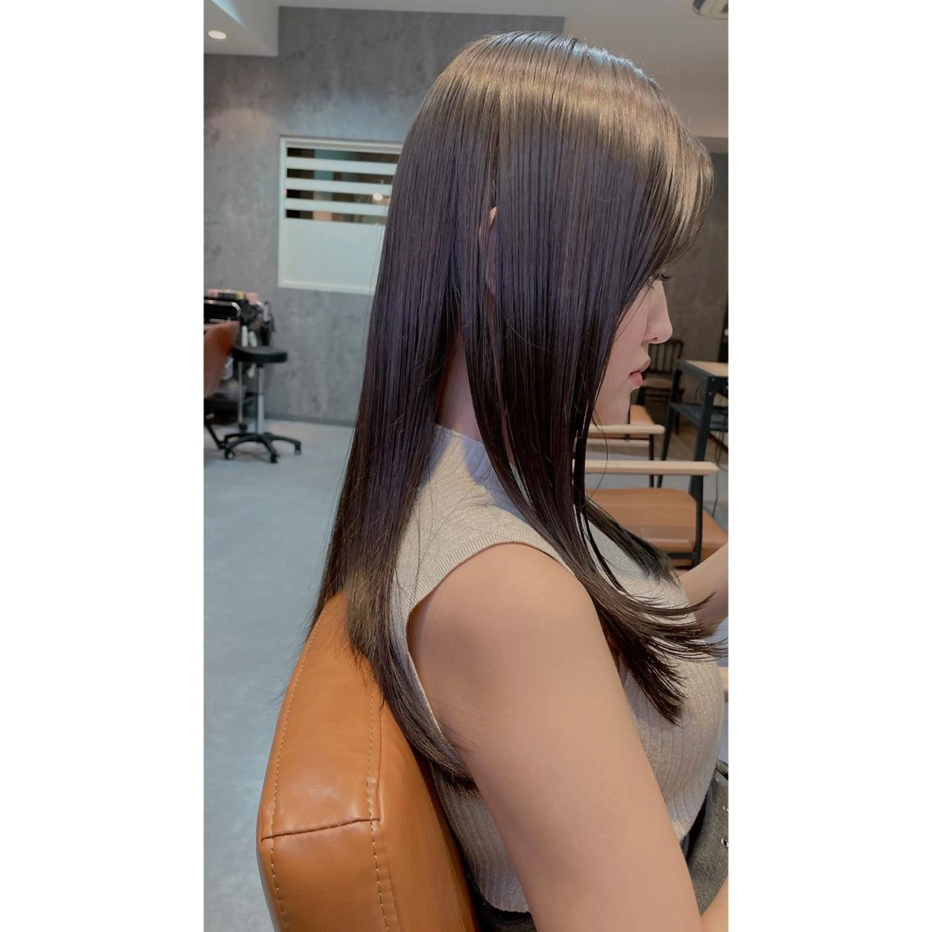 カット+ケアストレート+オーダーカラー+高濃度ケラチントリートメントの写真