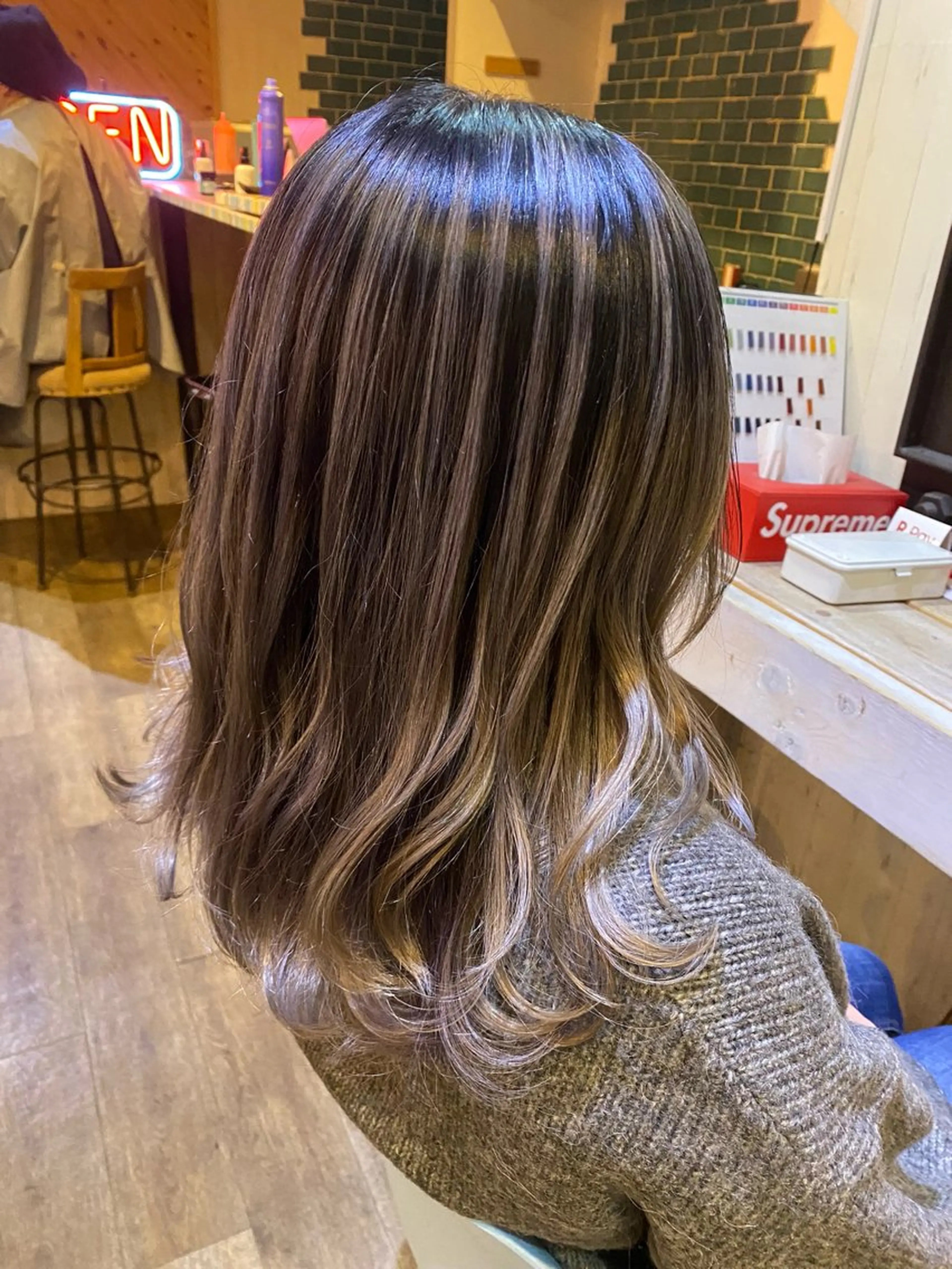 セミロング カラー ブリーチ/髪質改善 /Shori/店長のヘアスタイル