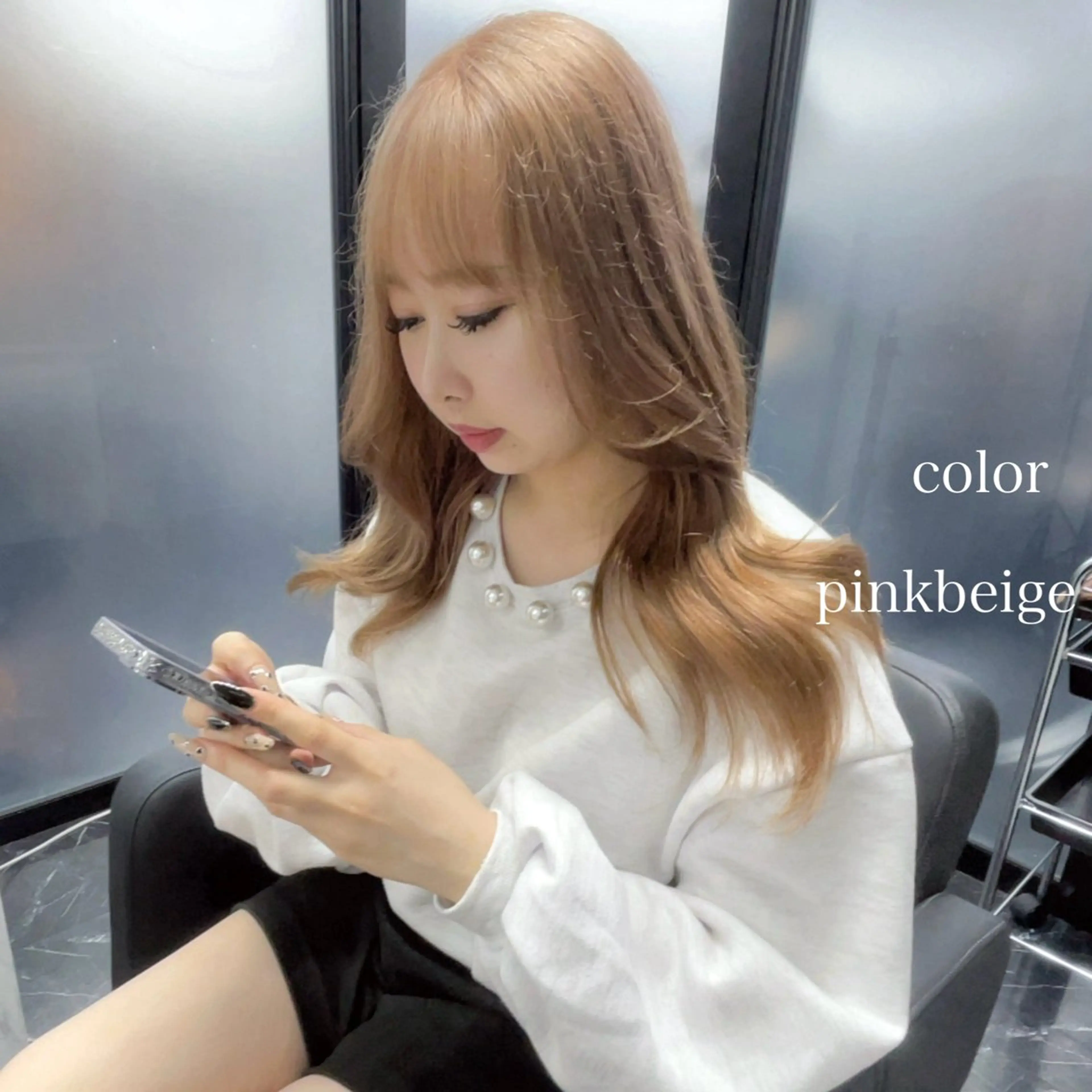 セミロング カラー ヘアカラー トリートメント エクステ🩵ブリーチ 韓国ヘア🩵KAEのヘアスタイル