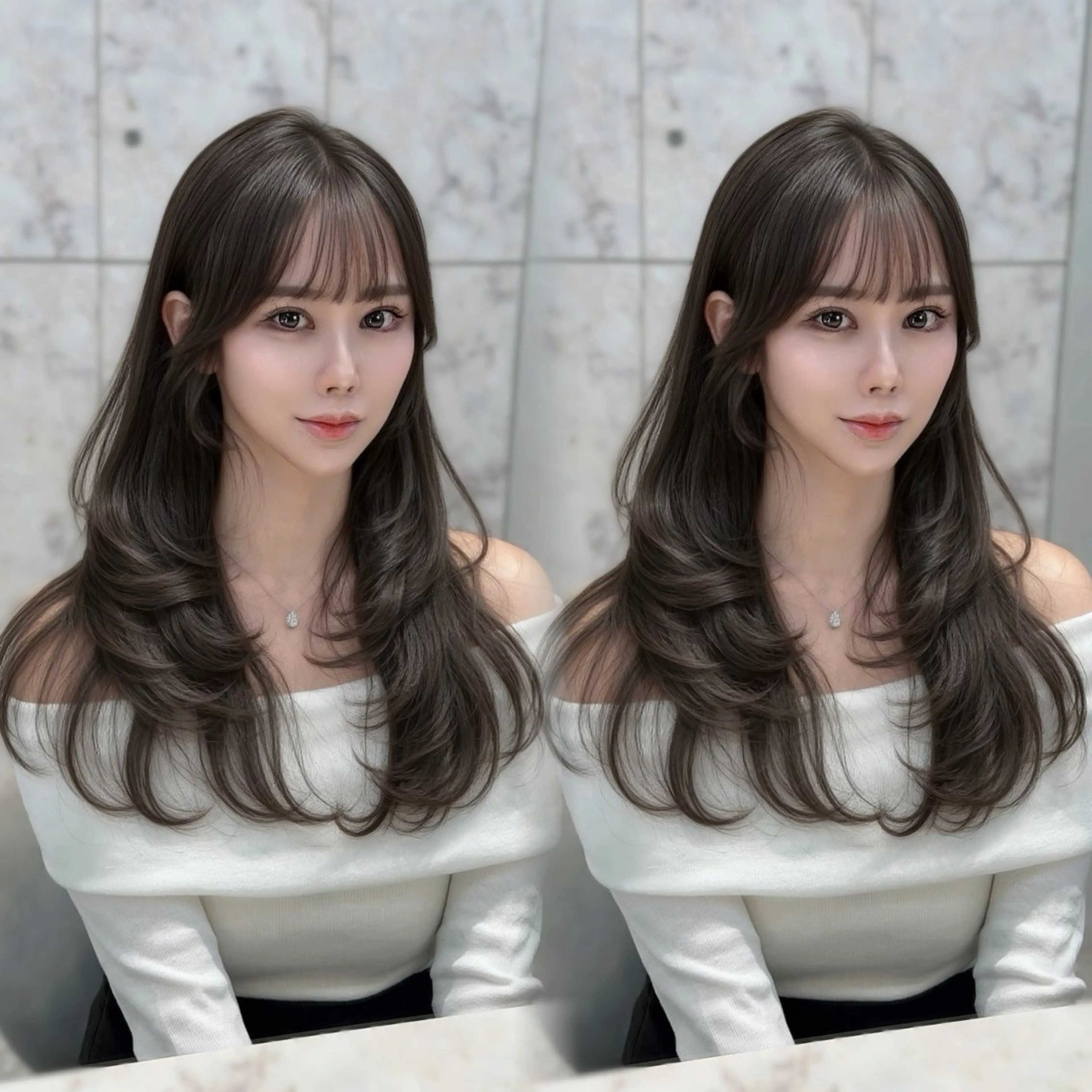 セミロング カラー カット ヘアカラー トリートメント 新宿/韓国風レイヤー 髪質改善/渋谷直樹のヘアスタイル