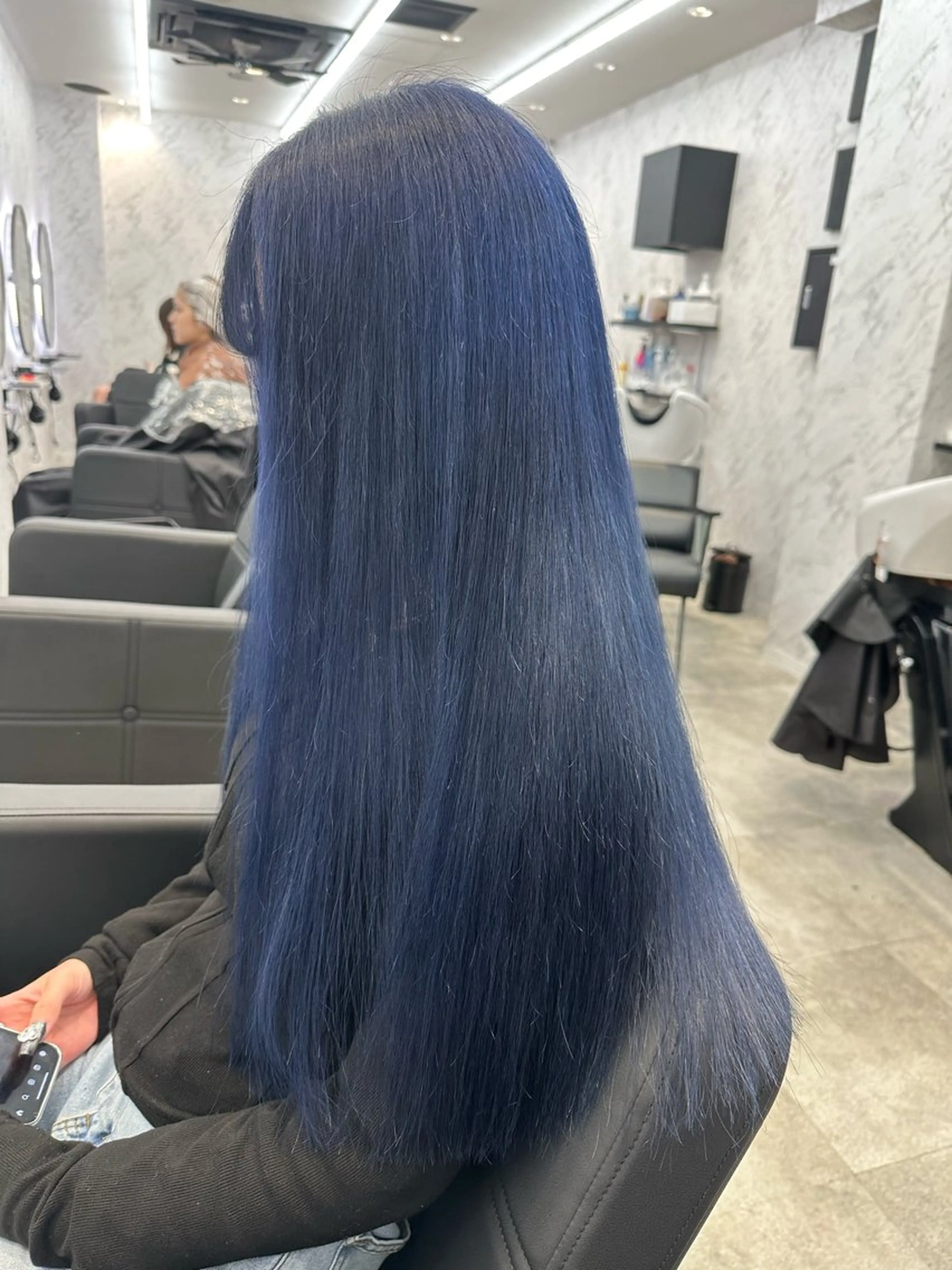 ロング カラー ブルーカラー ブルーパープル パープルカラー ヘアカラー トリートメント 韓国艶カラー 🇰🇷💎MIUのヘアスタイル