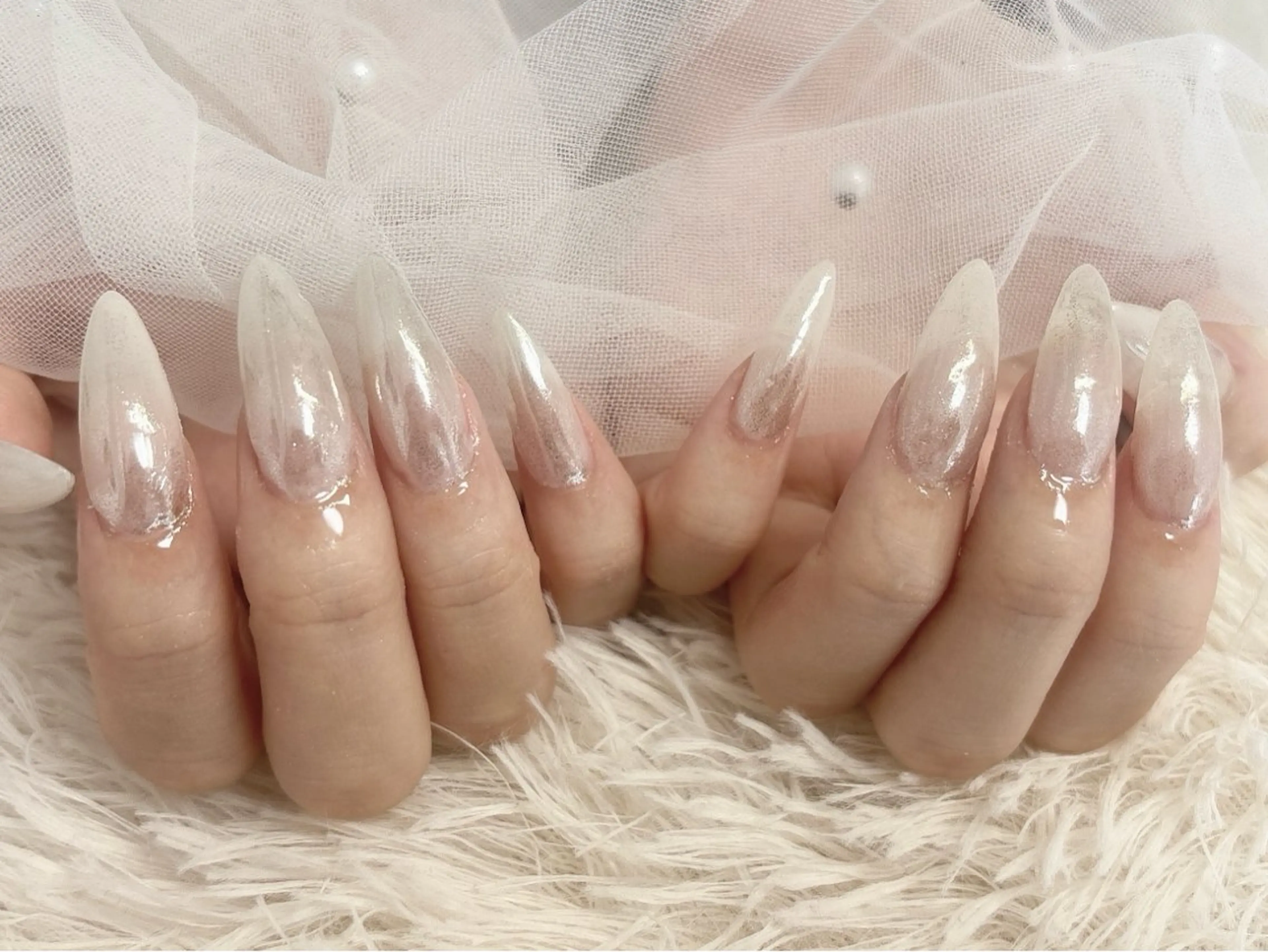 ネイル オーロラネイル ミラーネイル ハンドネイル nail salon はるりのネイルデザイン