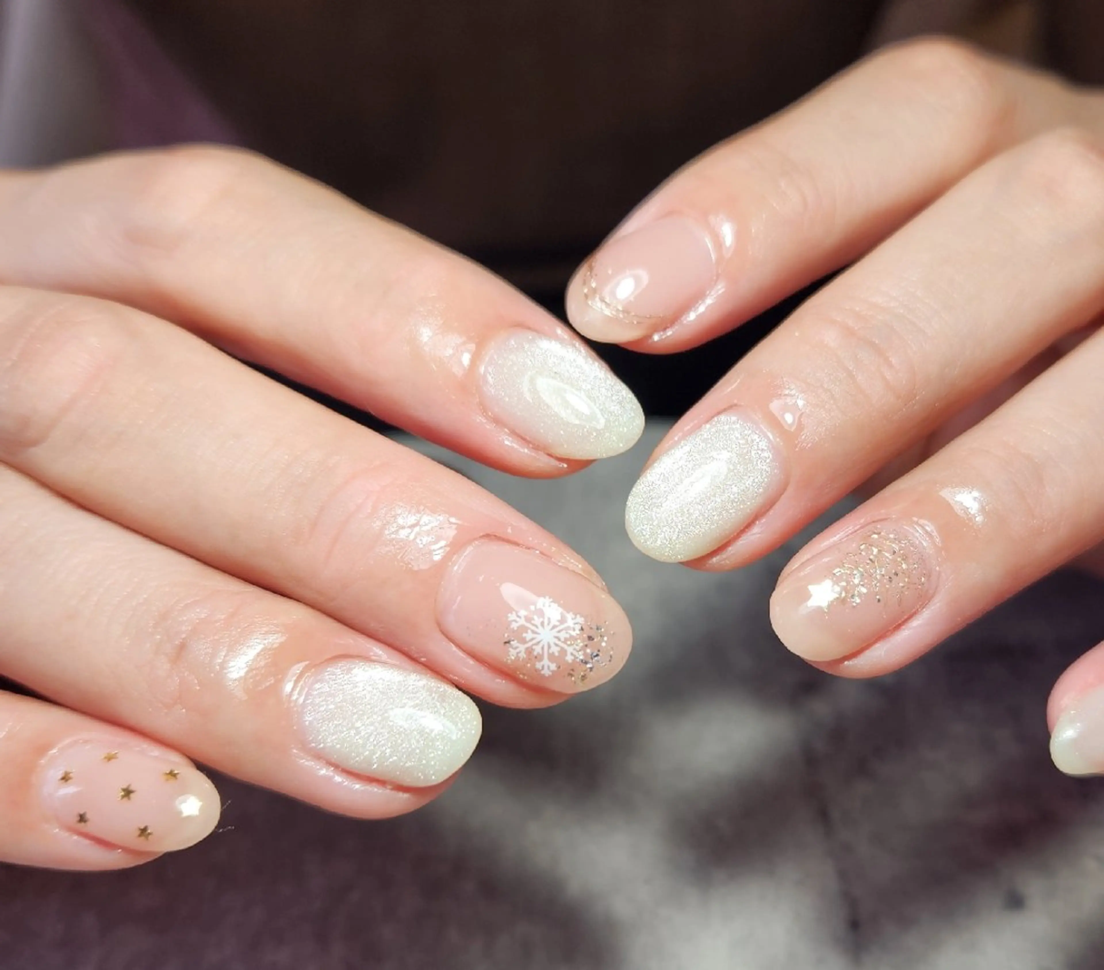 ネイル ブラウン ピンク ハンドネイル   BENNIEのネイルデザイン