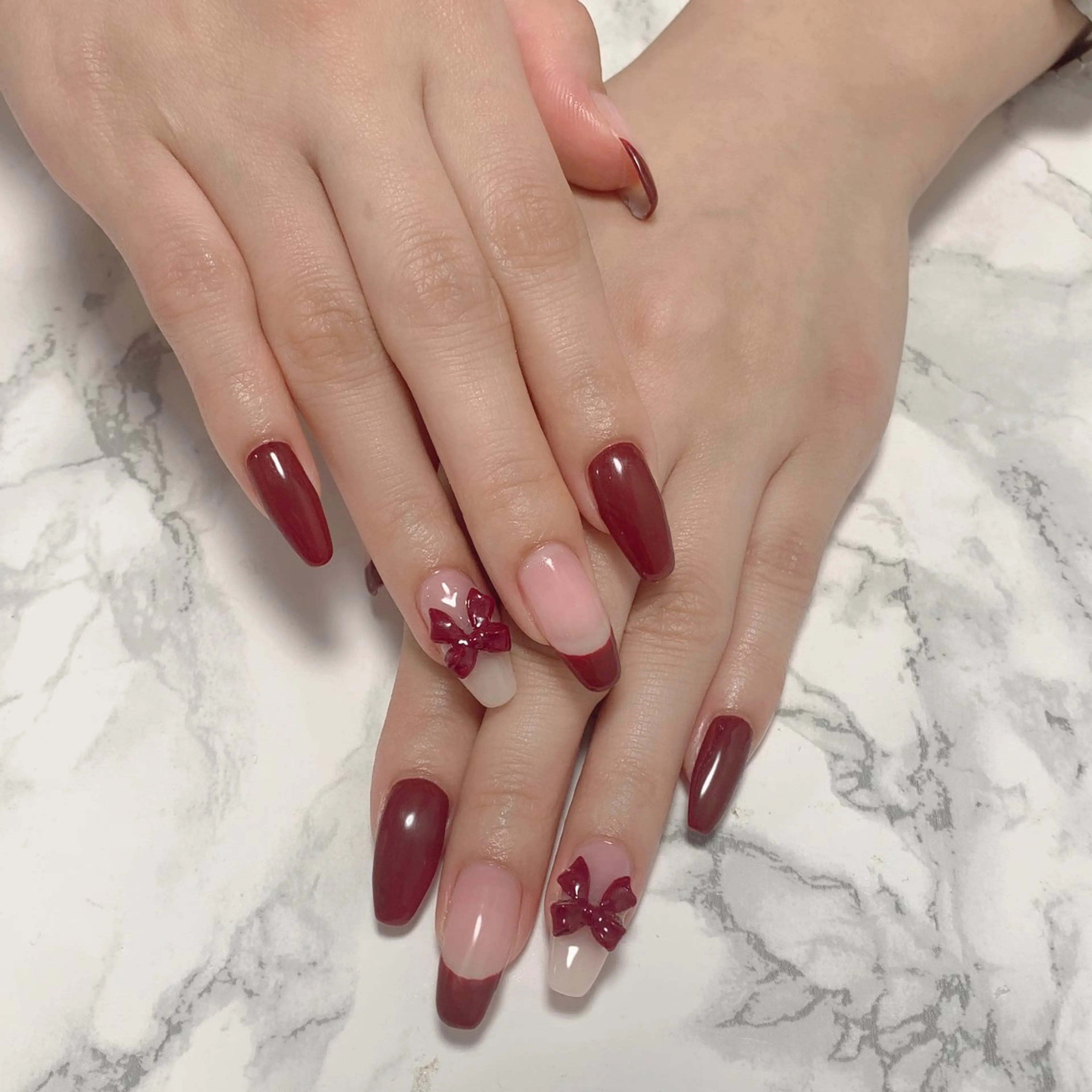 ネイル はな💎ネイル ワンホン、長さ出しのネイルデザイン