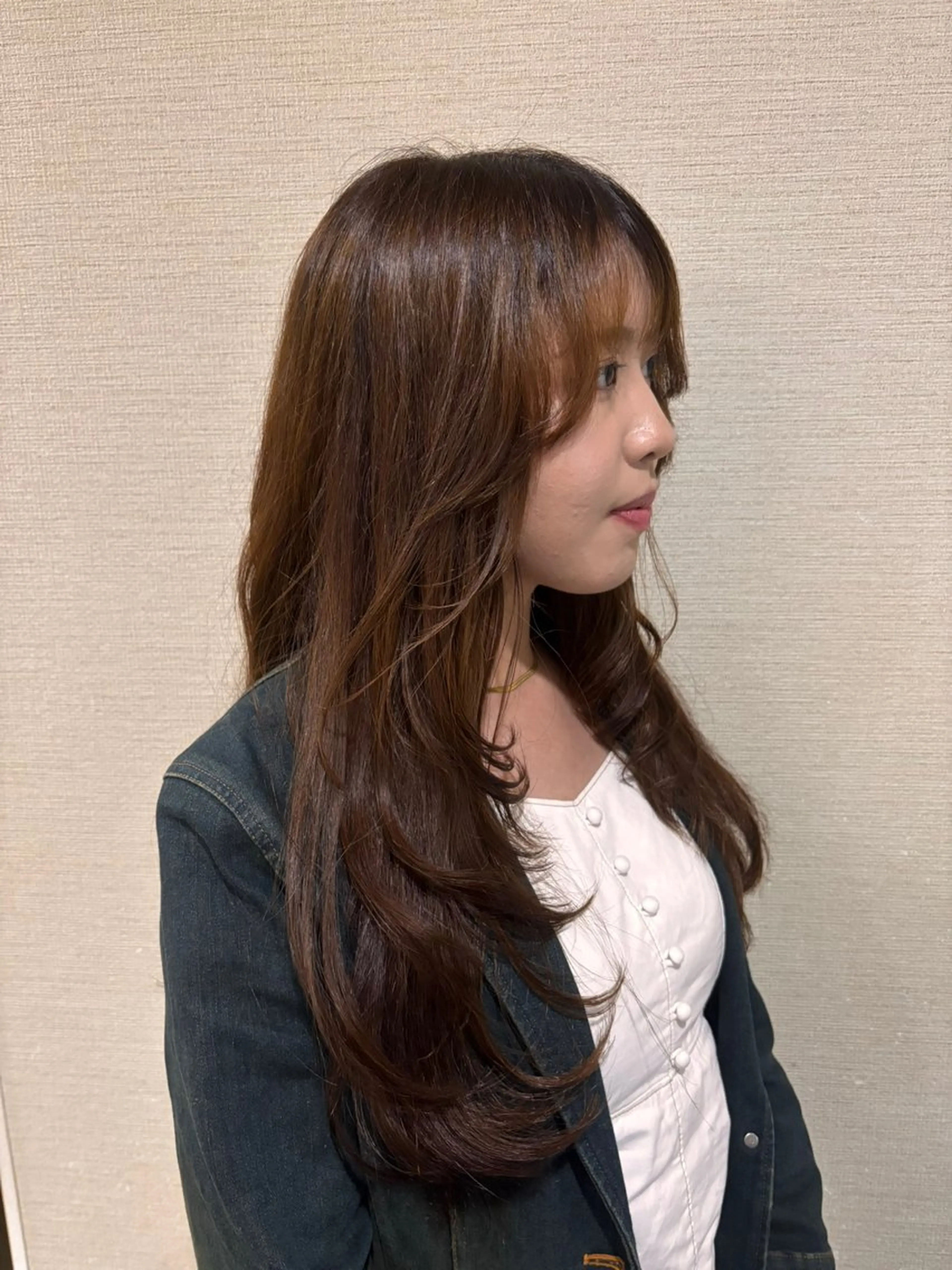 ロング 韓国風ヘア レイヤーカット 小顔カット 美容室バイシック所属・富士市美容室/カット モデル募集中📙福原のヘアスタイル