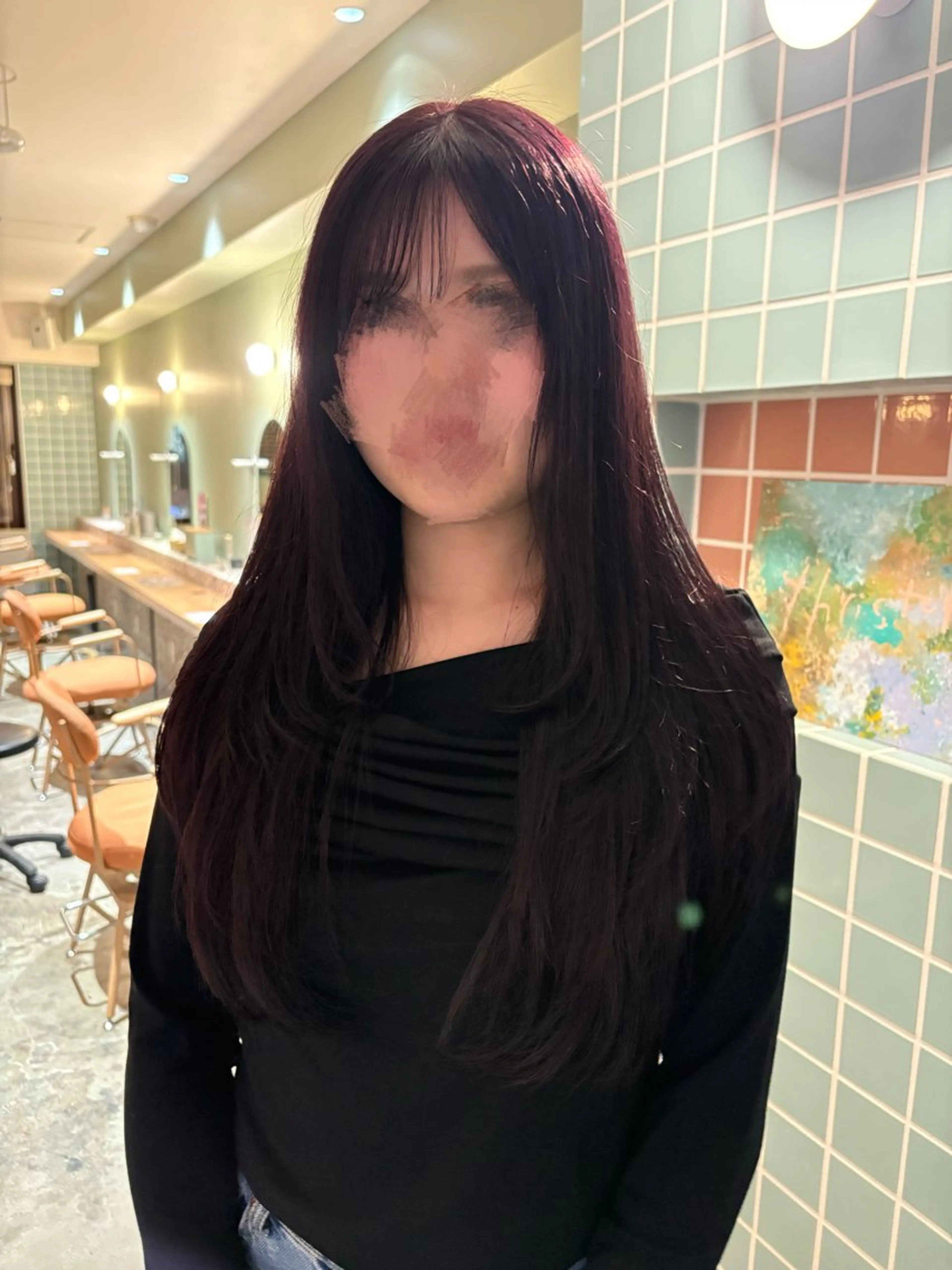 カラー ブリーチ ダブルカラー ブリーチなしカラー ヘアカラー 長谷川 結奈のヘアスタイル