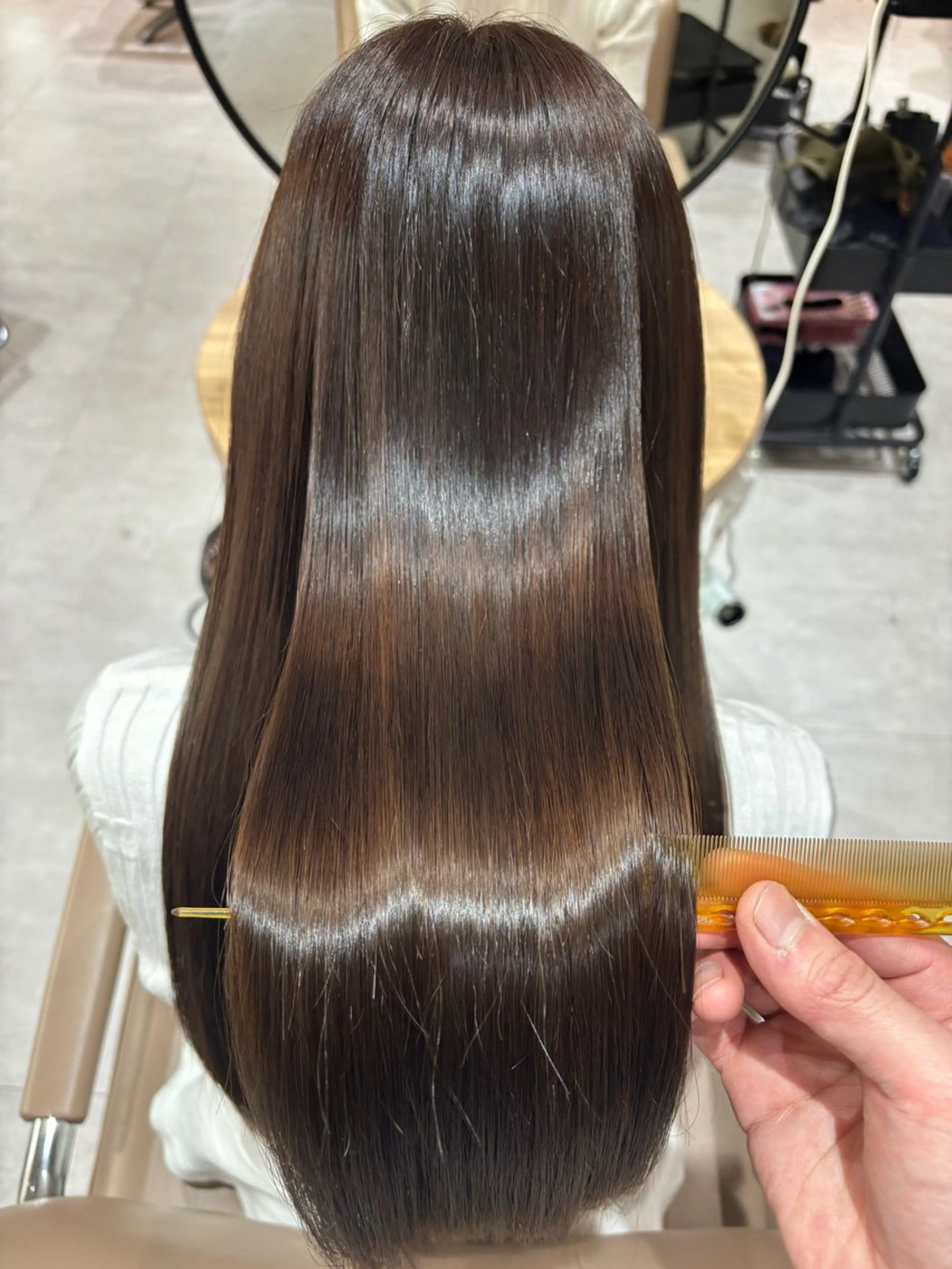 ロング 髪質改善 カット ヘアカラー トリートメント 京都駅/透明感カラー /髪質改善/岩崎拓郎のヘアスタイル