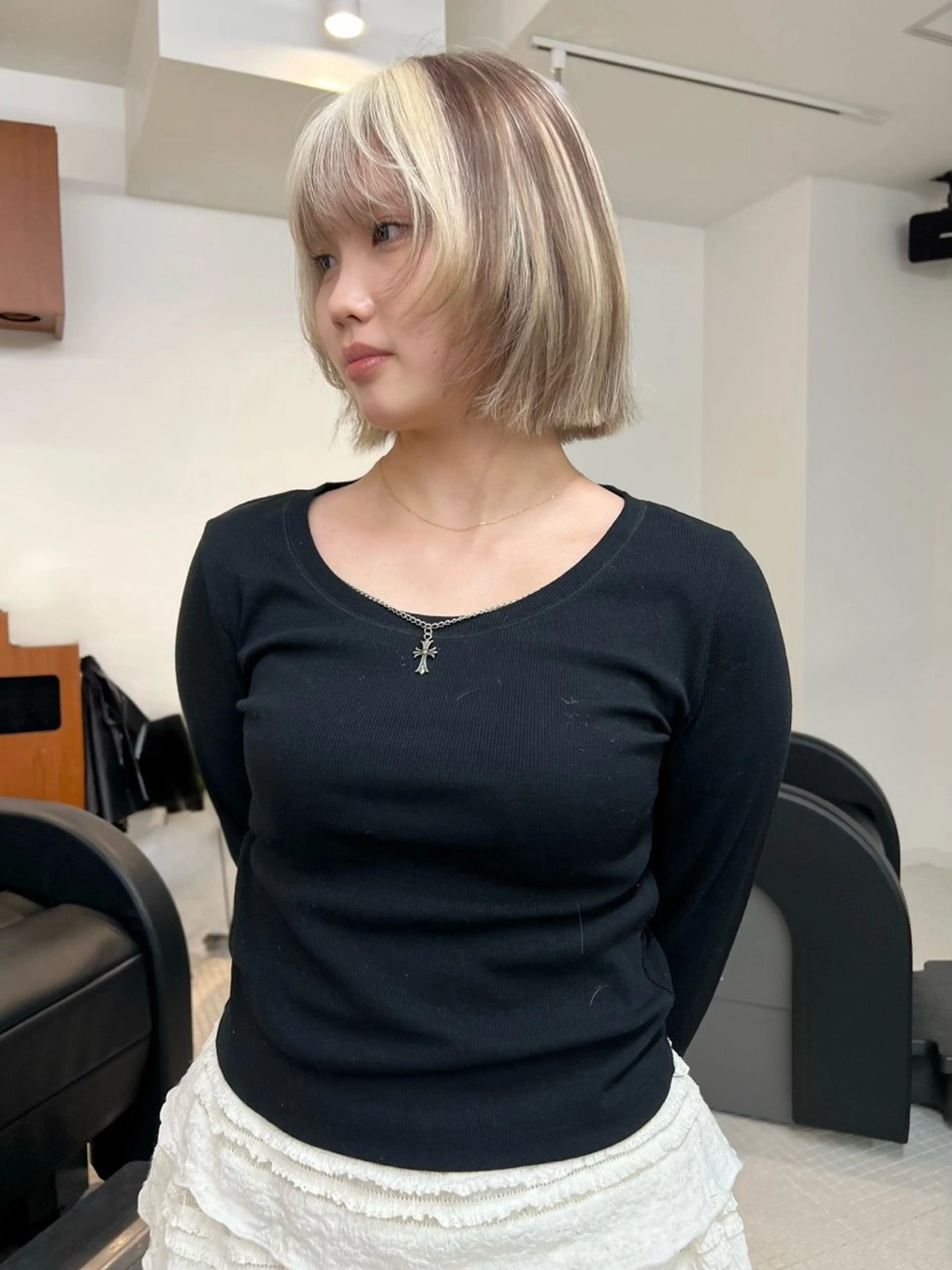 ミディアム ヘアカラー いざわりお /梅田/ブリーチのヘアスタイル