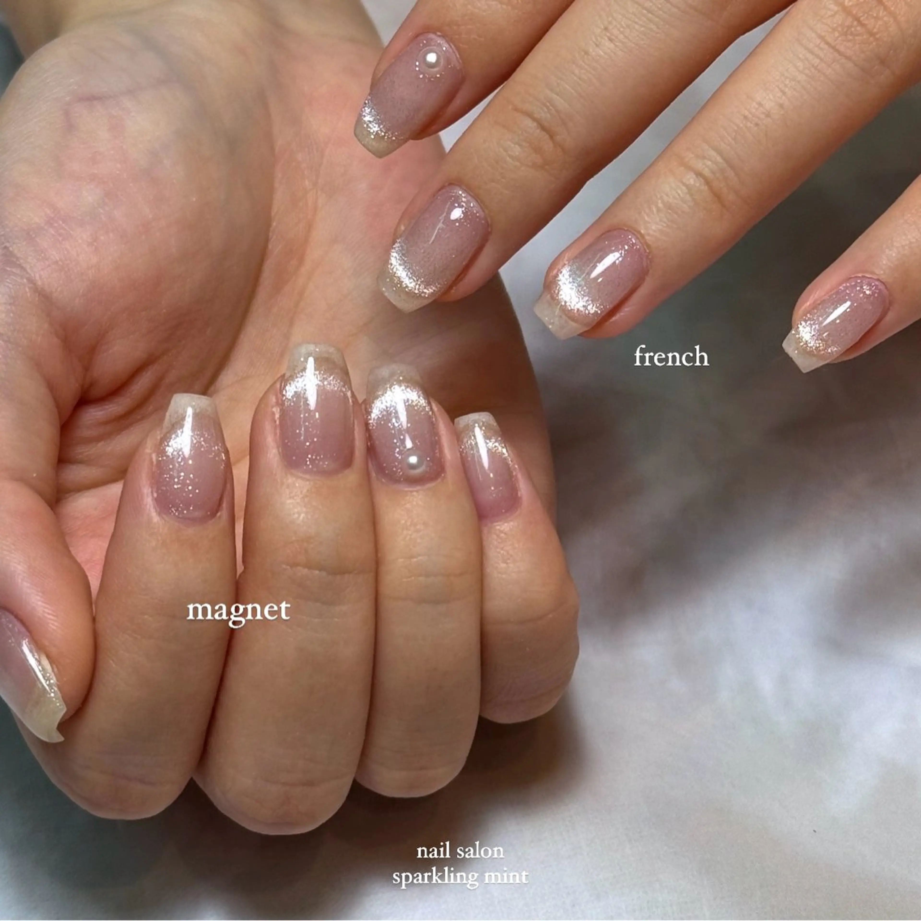 ネイル キラキラネイル マグネットネイル sparkling mint【スパークリングミント】所属・natsuki 🎀💎モデル様募集のネイルデザイン