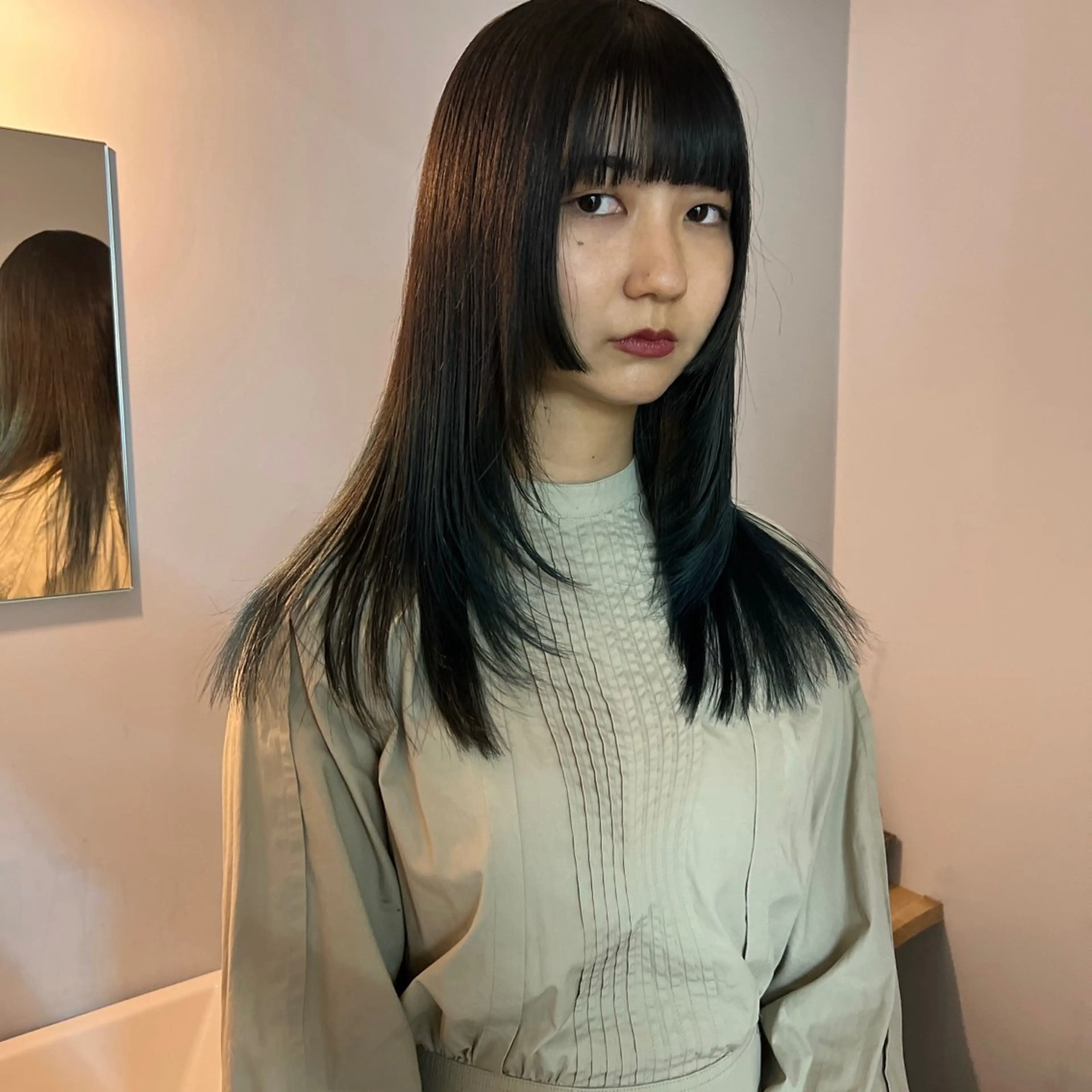 セミロング 顔周りカット 舟橋耀/ブリーチカラ ー/レイヤーカットのヘアスタイル