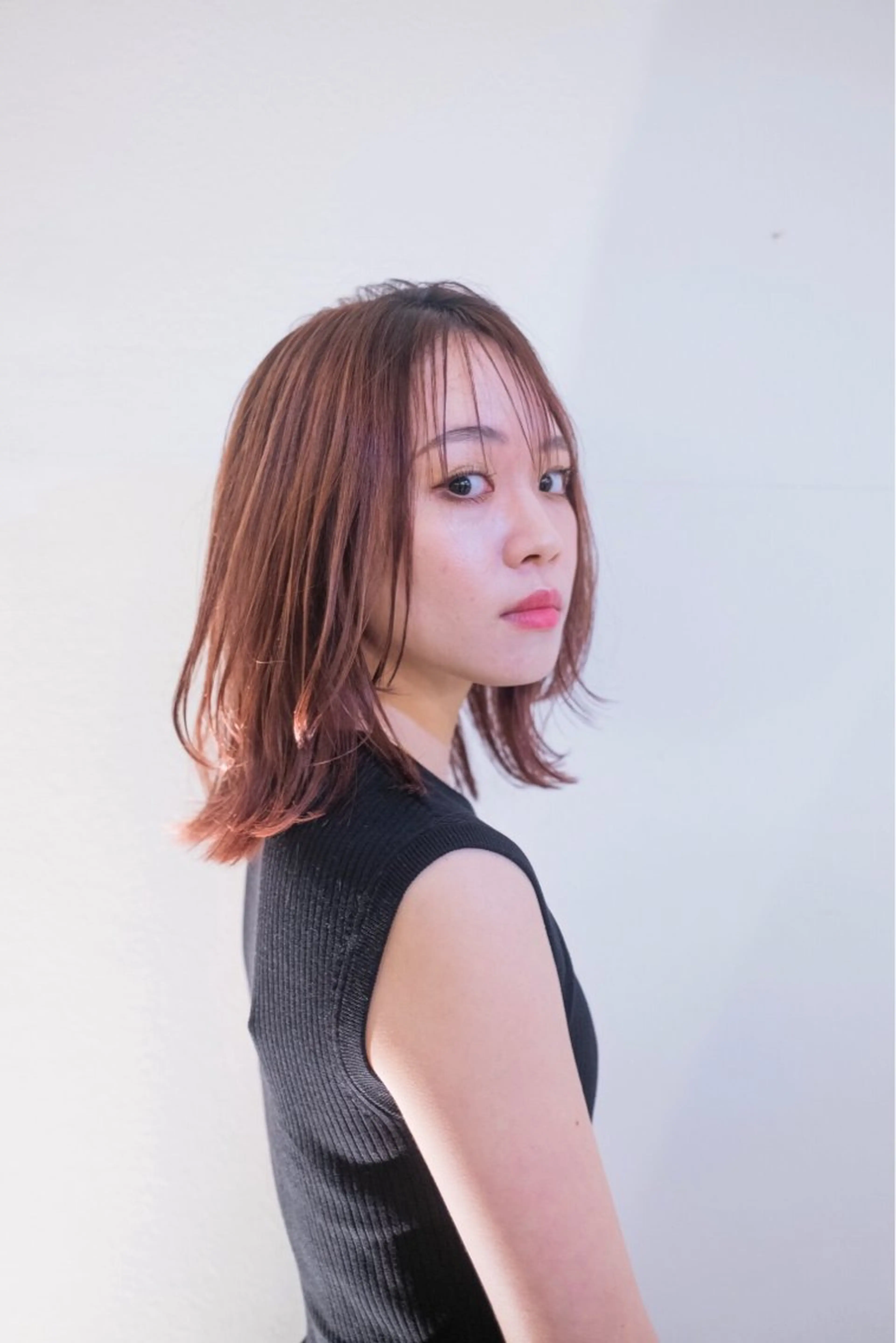 セミロング カラー パーマ 韓国風カラー 韓国風ヘア hair make addict (ヘアーメイク アディクト)所属・addict⭐️ 江川　颯也💎のヘアスタイル