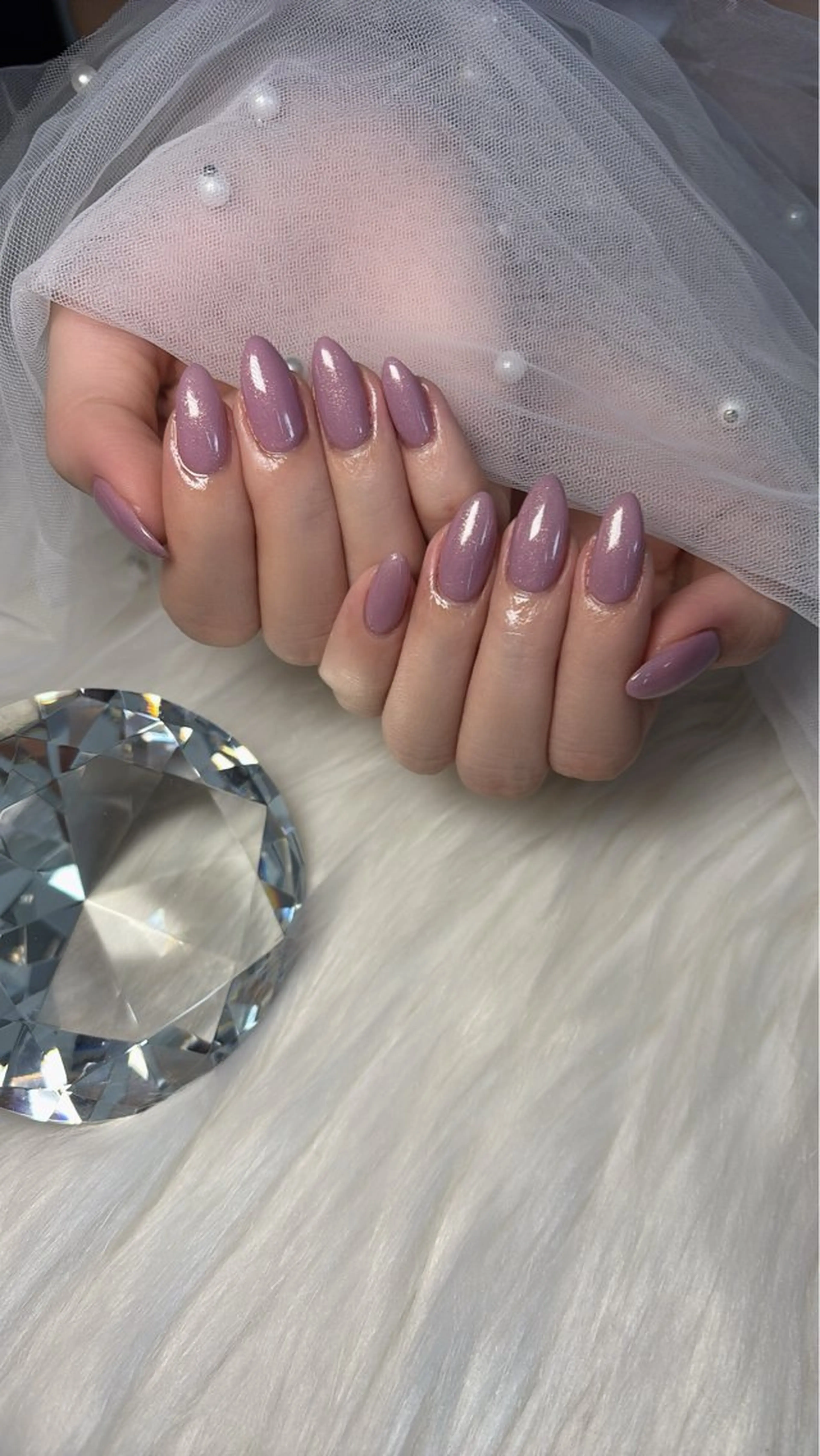 💜オフ有ジェル)単色塗り/ラメグラデ　2色まで使用可の写真