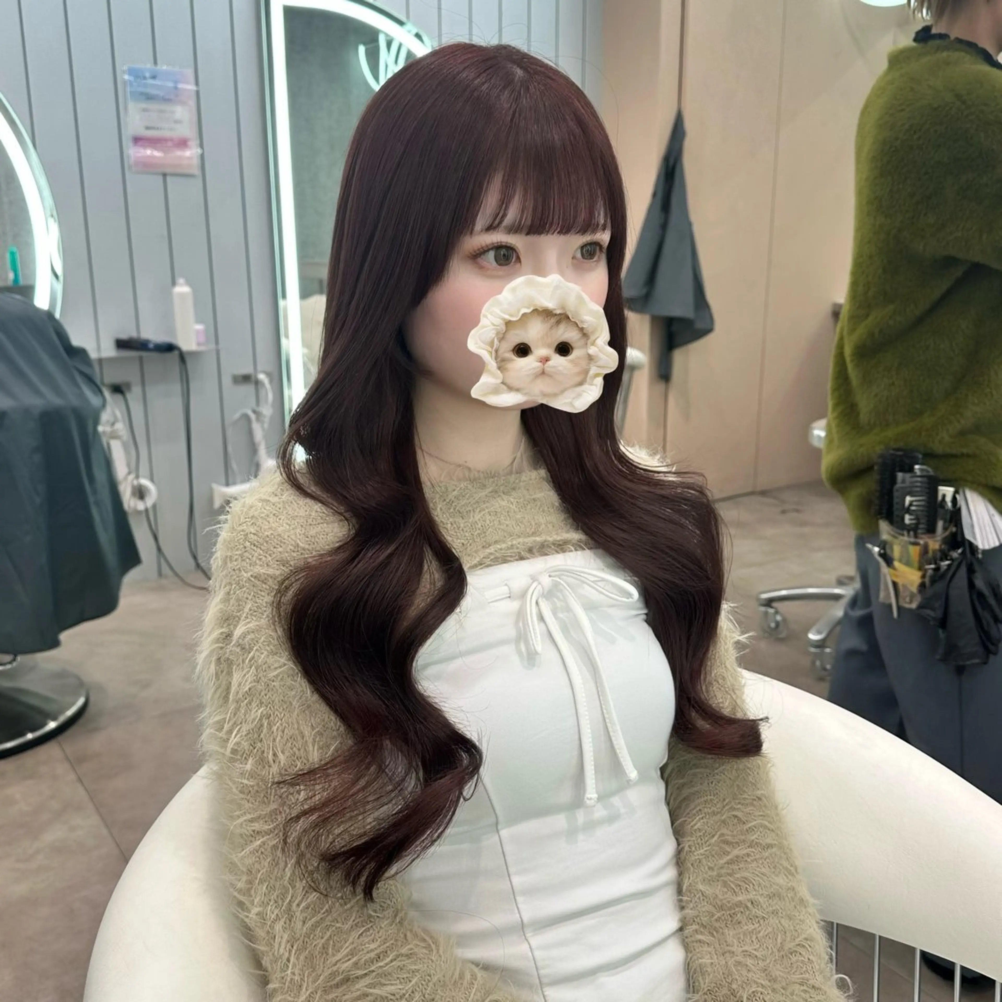 セミロング カラー ヘアアレンジ カット ヘアカラー トリートメント ブリーチなしW🎀 髪質改善/はのんのヘアスタイル