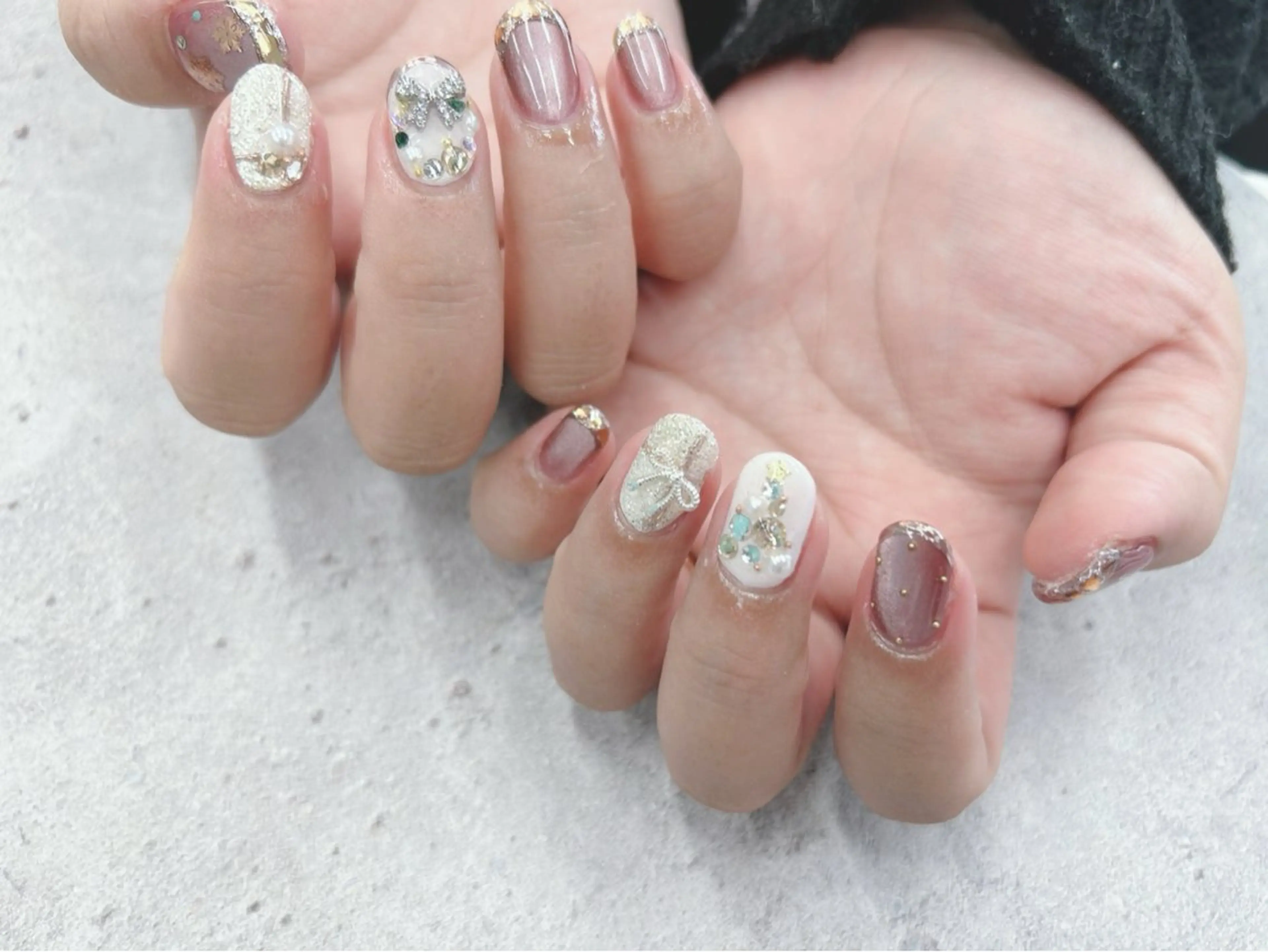 ネイル 冬ネイル クリスマス ハンドネイル Nail Salon agré所属・agré ネイルサロン　アグレのネイルデザイン