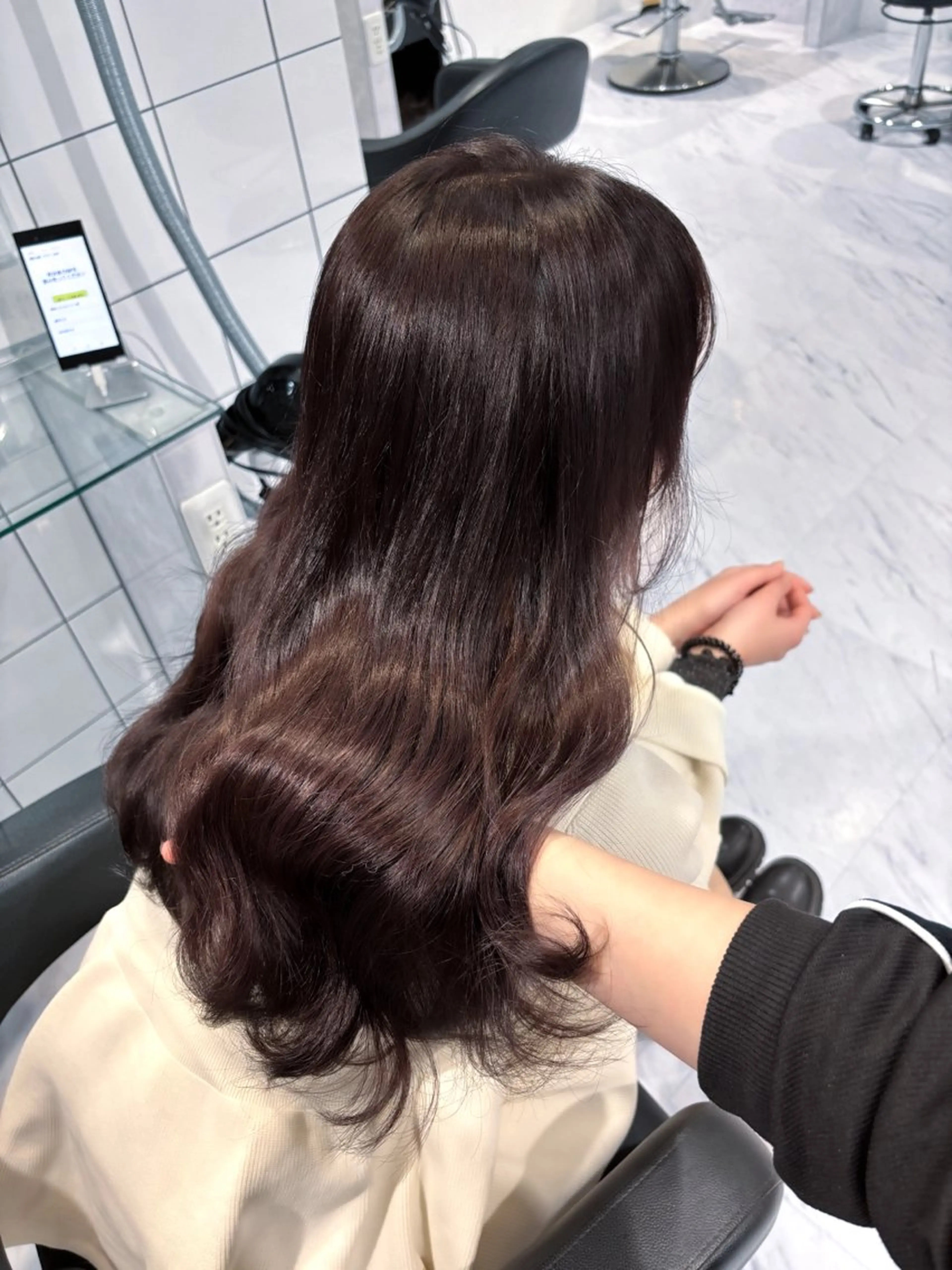 ロング カラー ヘアカラー トリートメント ヘッドスパ ヘアセット 表参道♡暗髪^ྀི 艶カラー♡アユミのヘアスタイル