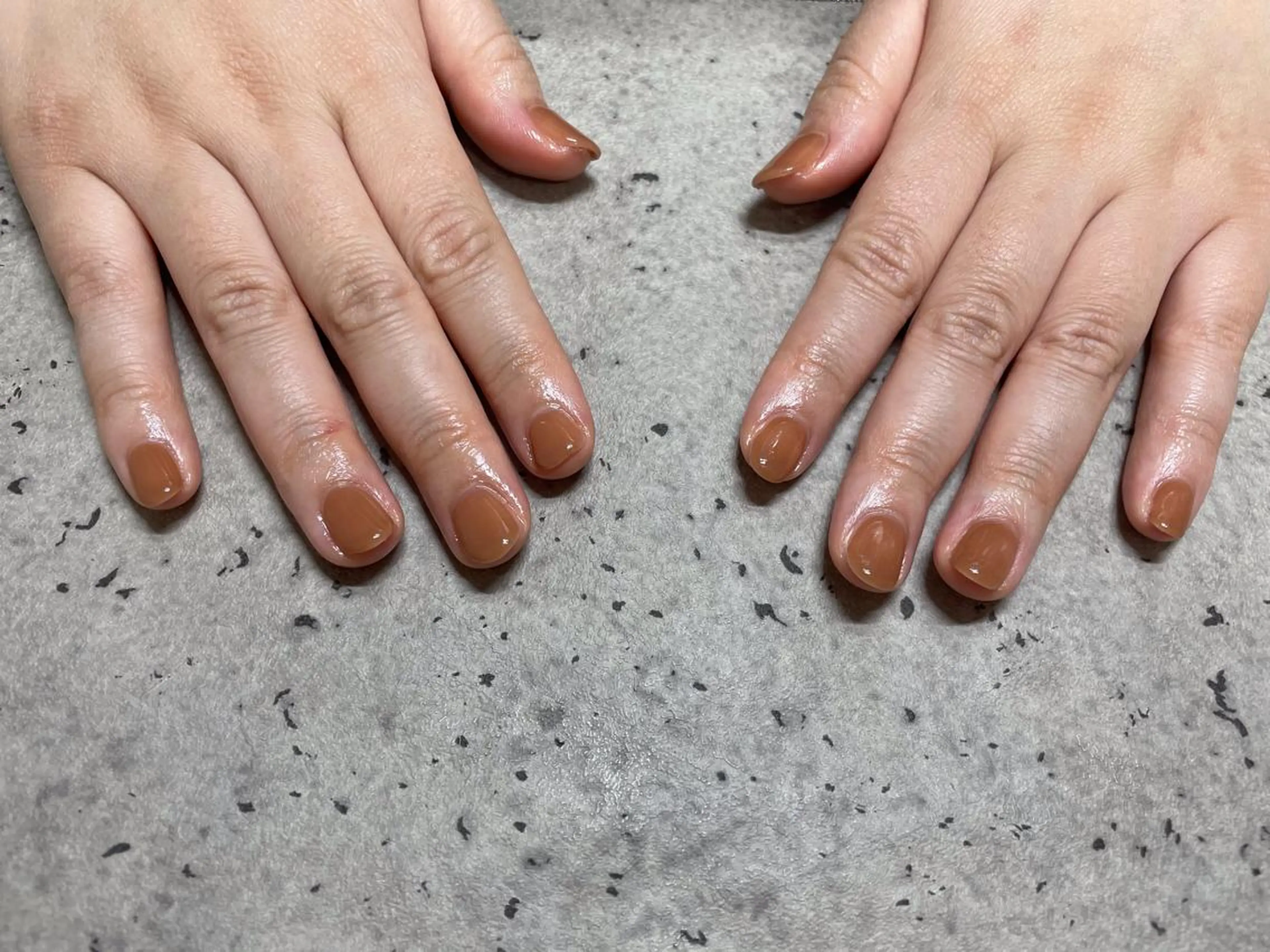 ネイル ブラウン ハンドネイル Mogu nail 二子玉川のネイルデザイン