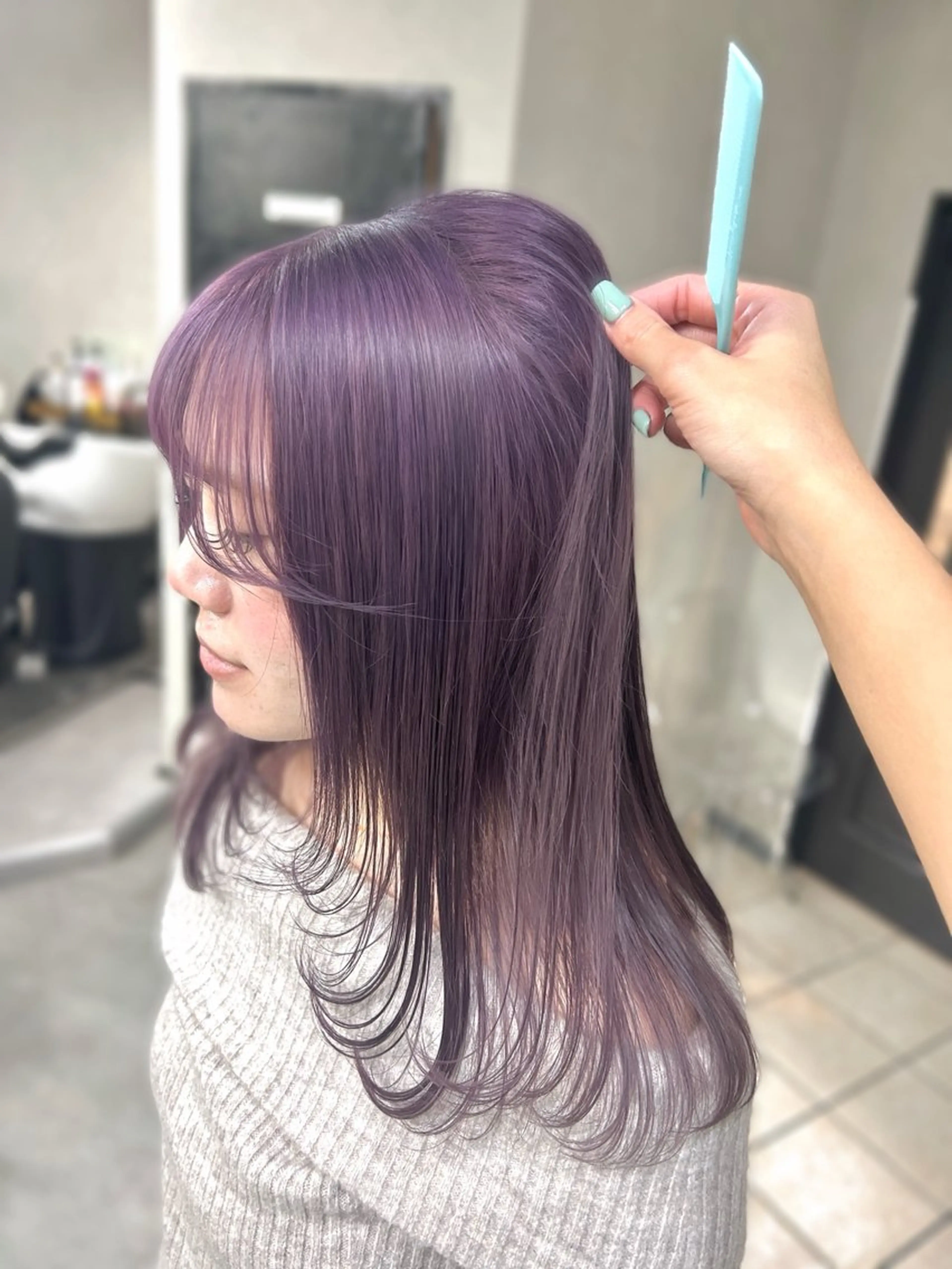 ロング ヘアカラー ハイトーンカラー🩶 大阪/kanonのヘアスタイル