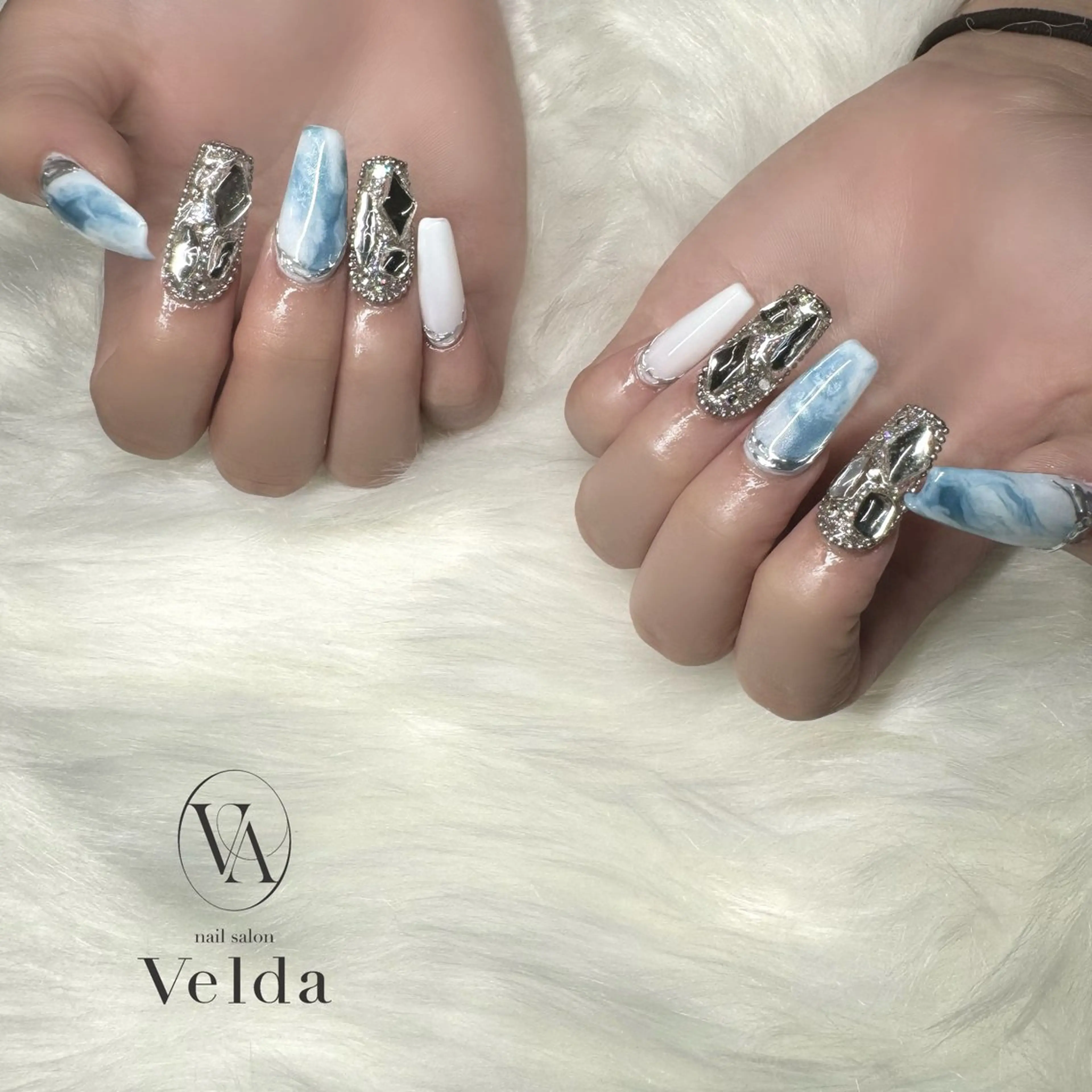 ネイル ニュアンスネイル ストーンネイル 💎スカルプ💎 Velda(ベルダ)のネイルデザイン