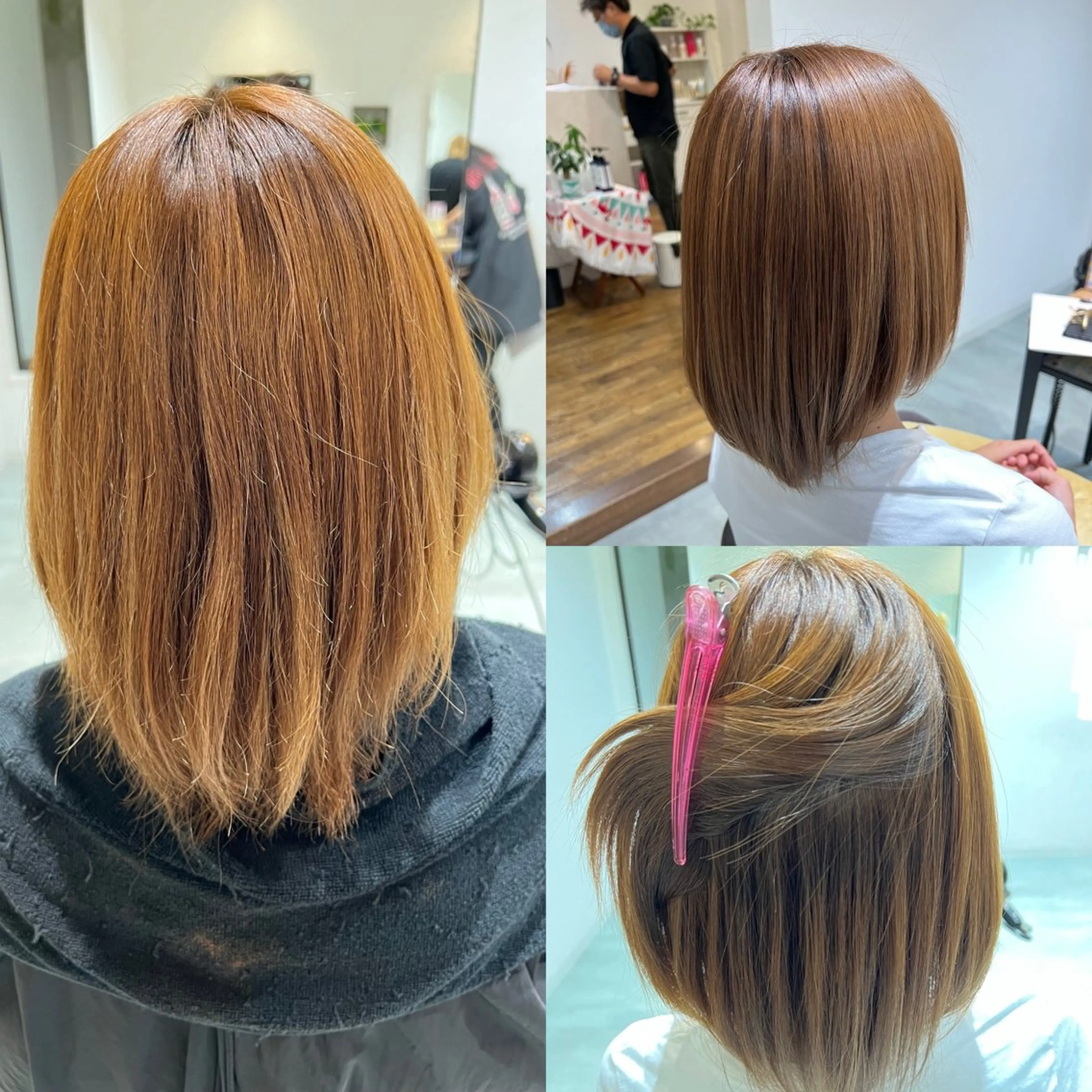 ミディアム くせ毛 Aile所属・酸性ストレート／カラ ー/山下高明のヘアスタイル