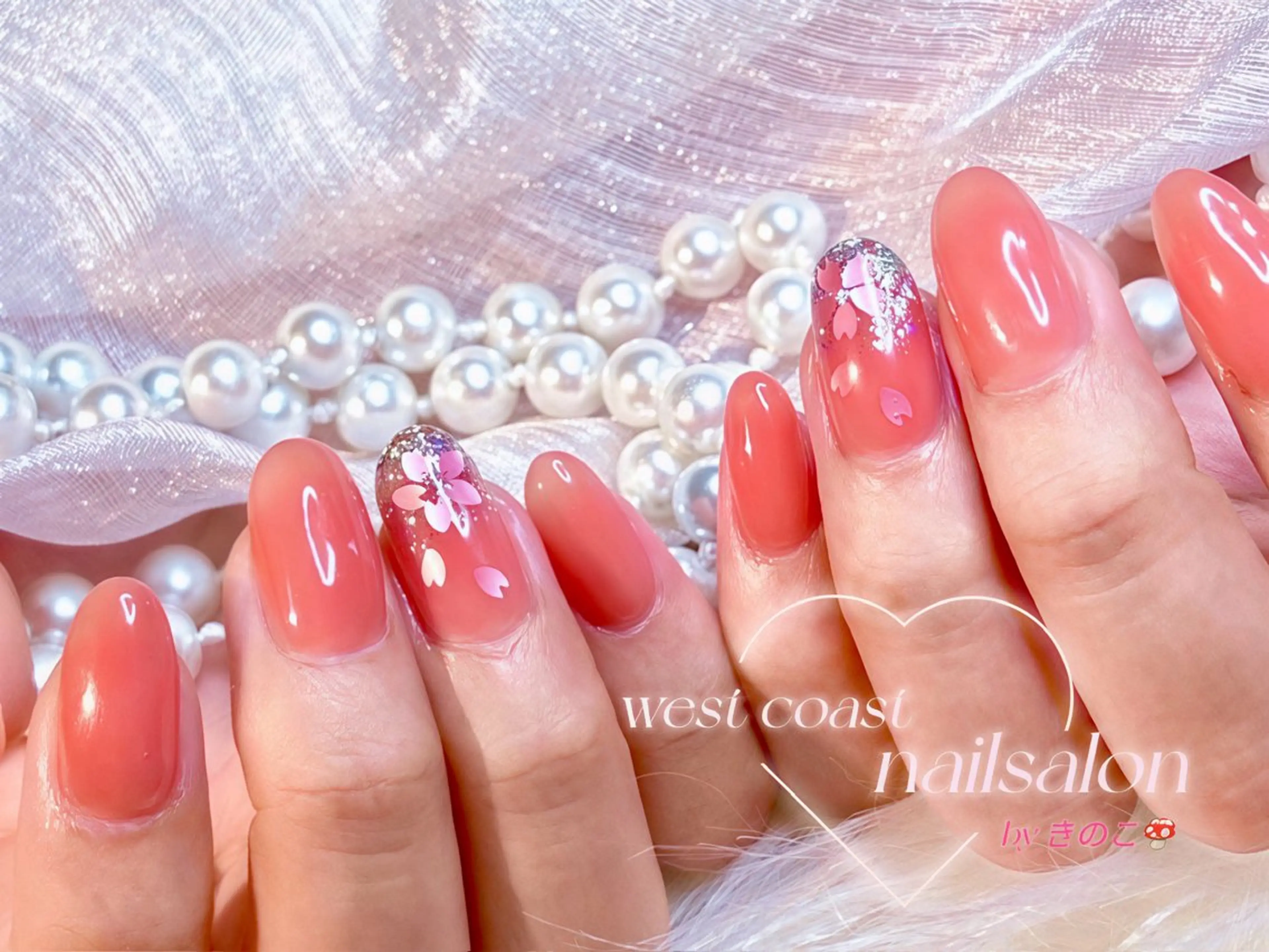ネイル チークネイル ジェルネイル パラジェル ピンク West Coast Nail Salon 池袋西口所属・Kinoko／ チップスカルプ専門店のネイルデザイン