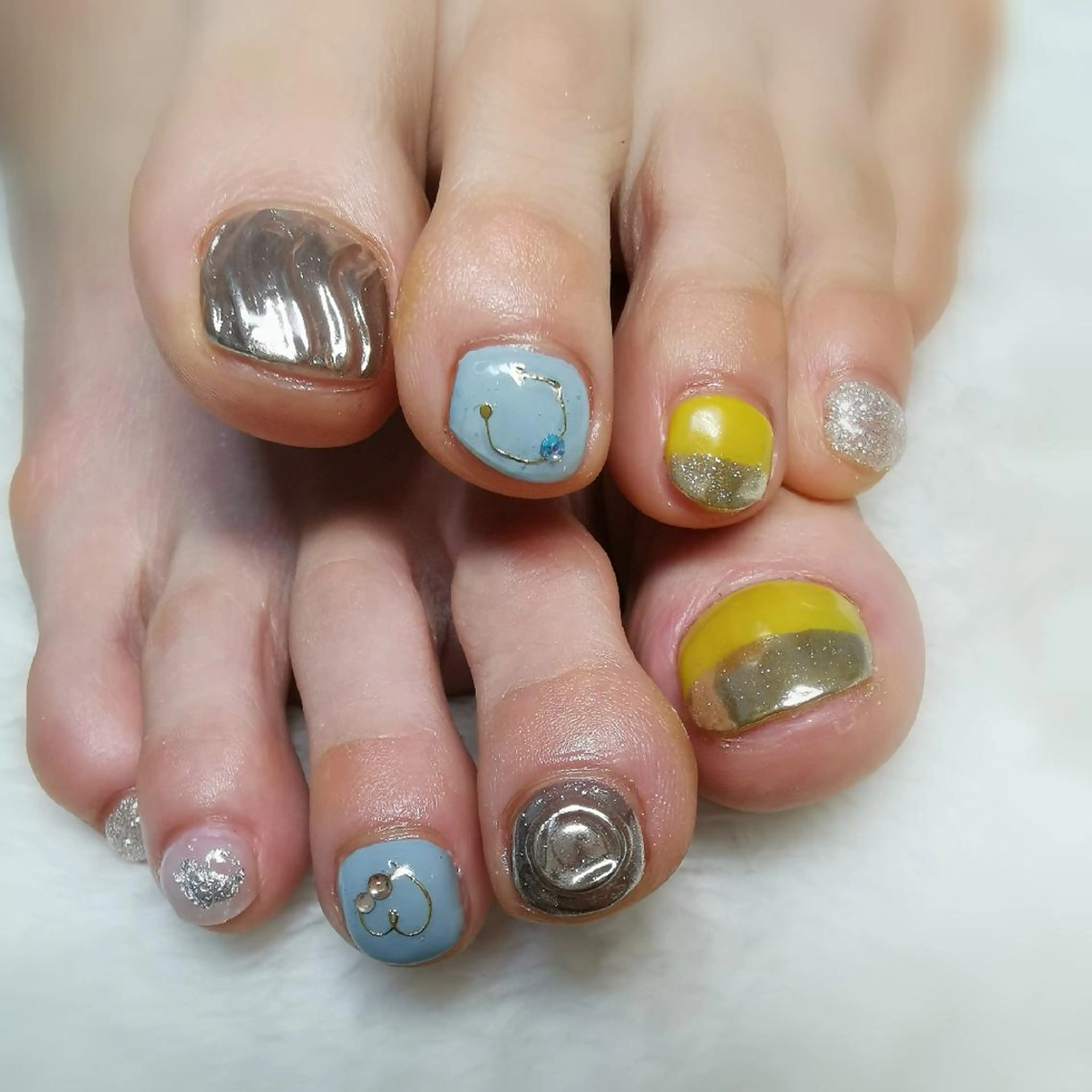 ネイル フレンチネイル ミラーネイル フットネイル reve あやののネイルデザイン