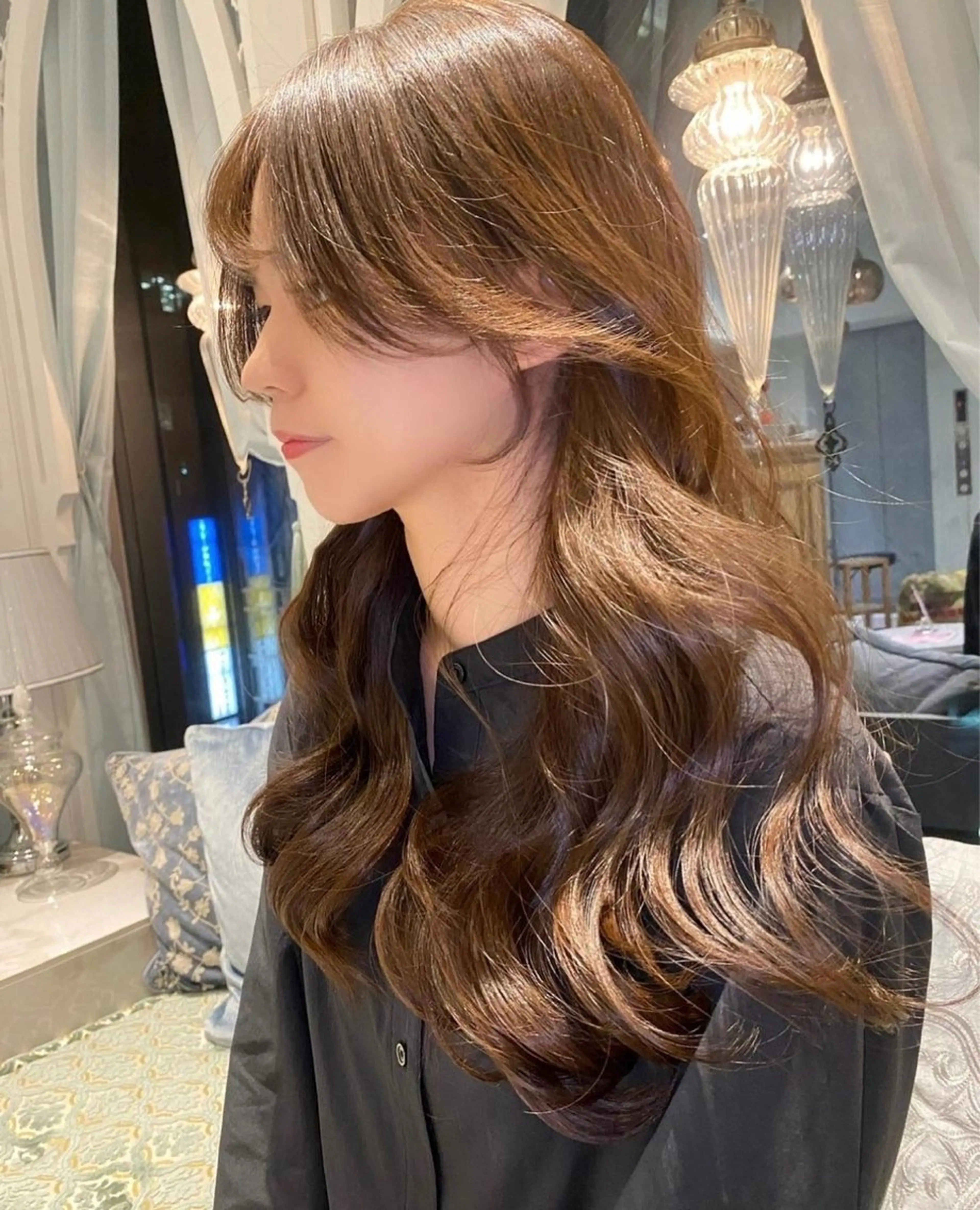 ロング ❤️ブリーチなし💚 ダブルカラー平野実花のヘアスタイル