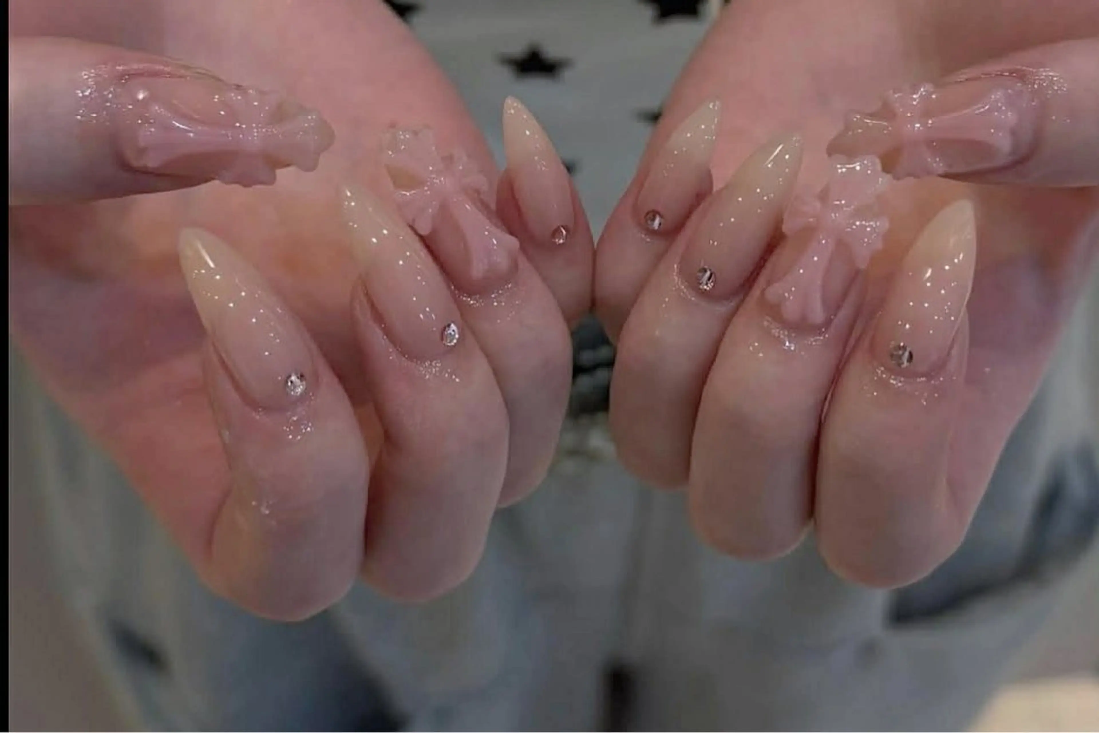 ネイル チークネイル 長さ出し フレンチネイル ジェルネイル 韓国ネイル ハンドネイル Any nail新大久保店のネイルデザイン