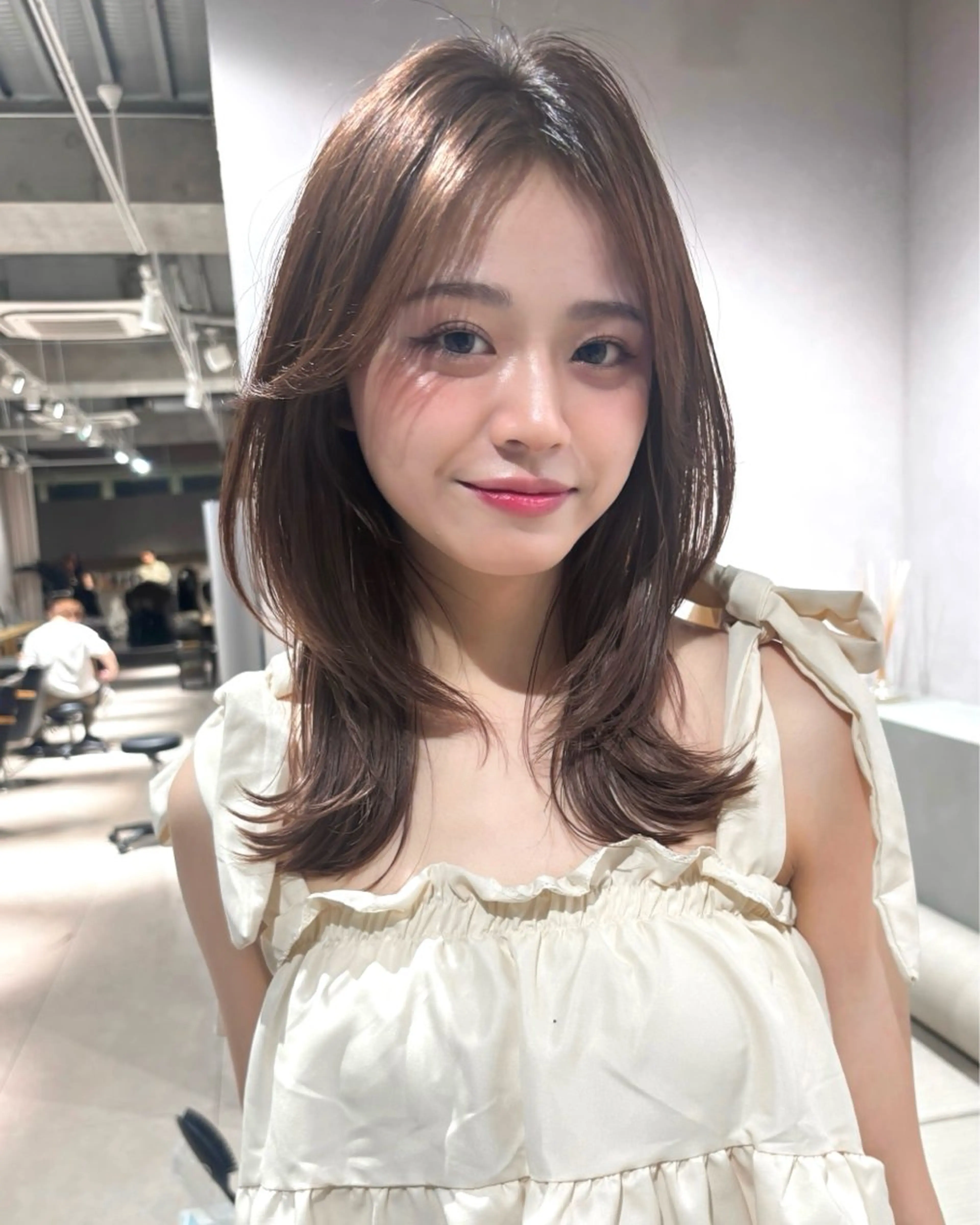 セミロング カラー ren ボブロブ/ミディアムのヘアスタイル