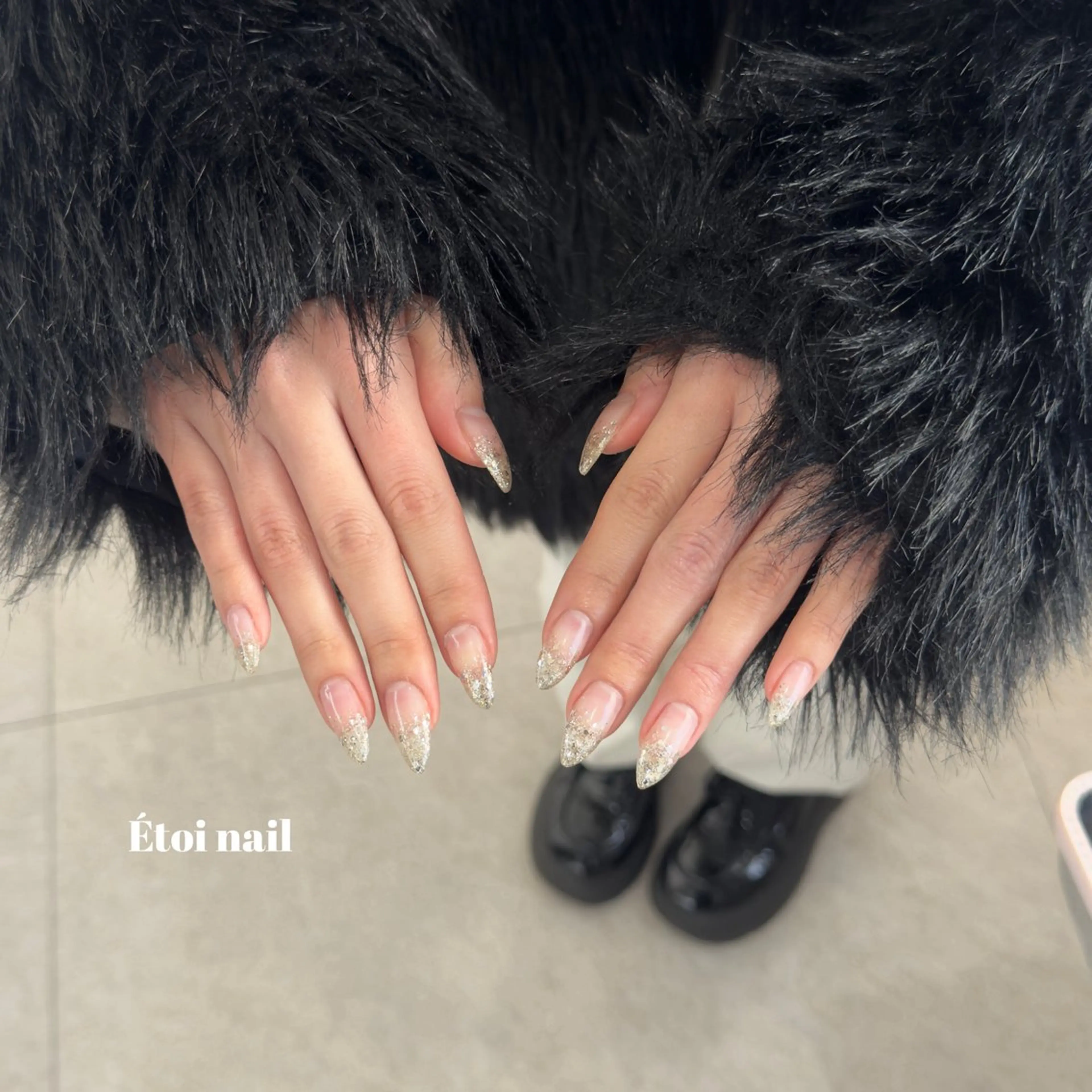 ネイル グラデーション ラメ(グリッター) ラメグラデーション ハンドネイル Étoi Nail はるのネイルデザイン