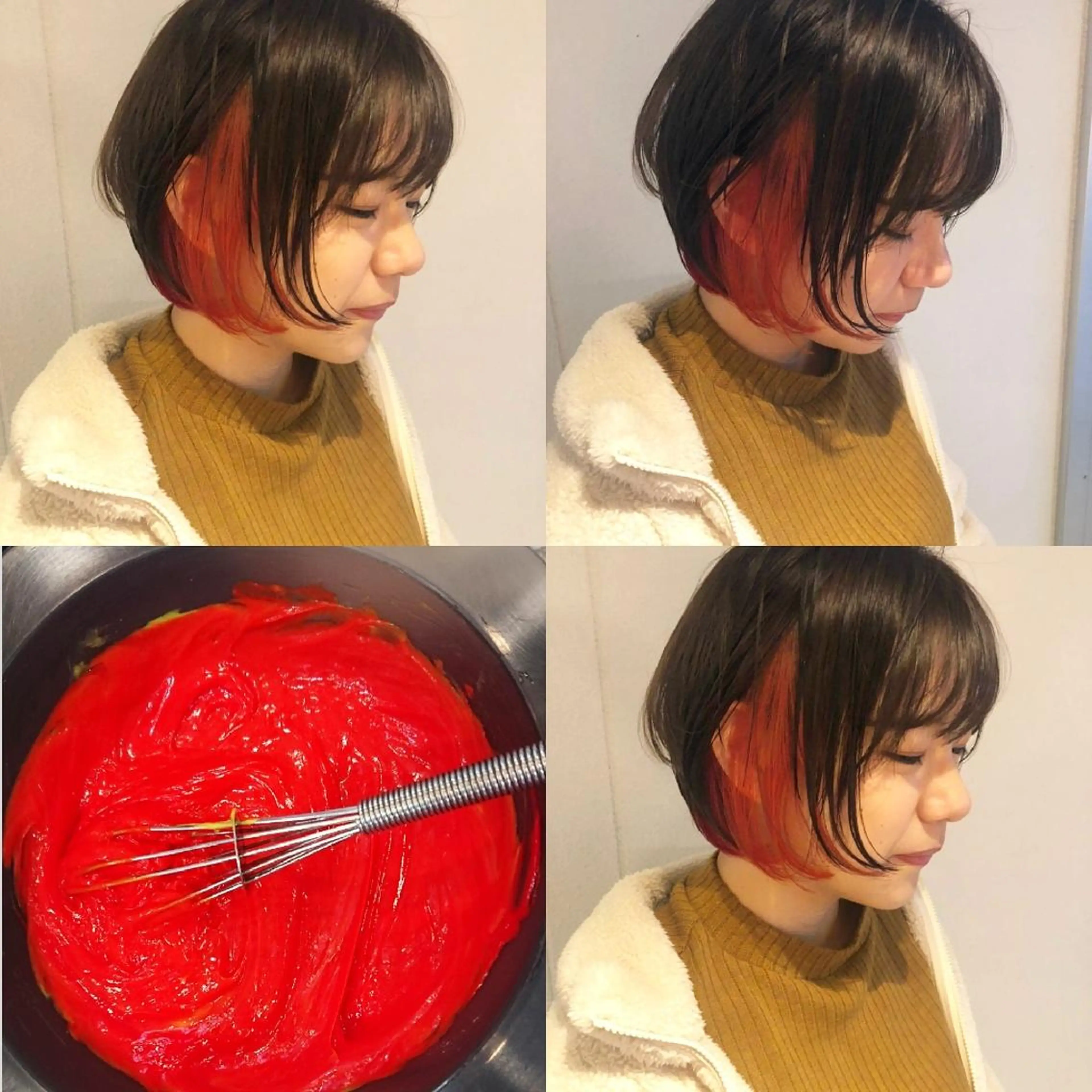 ミディアム カラー ブリーチ インナーカラー オレンジ nambu-GARDEN所属・上田 昂雅のヘアスタイル