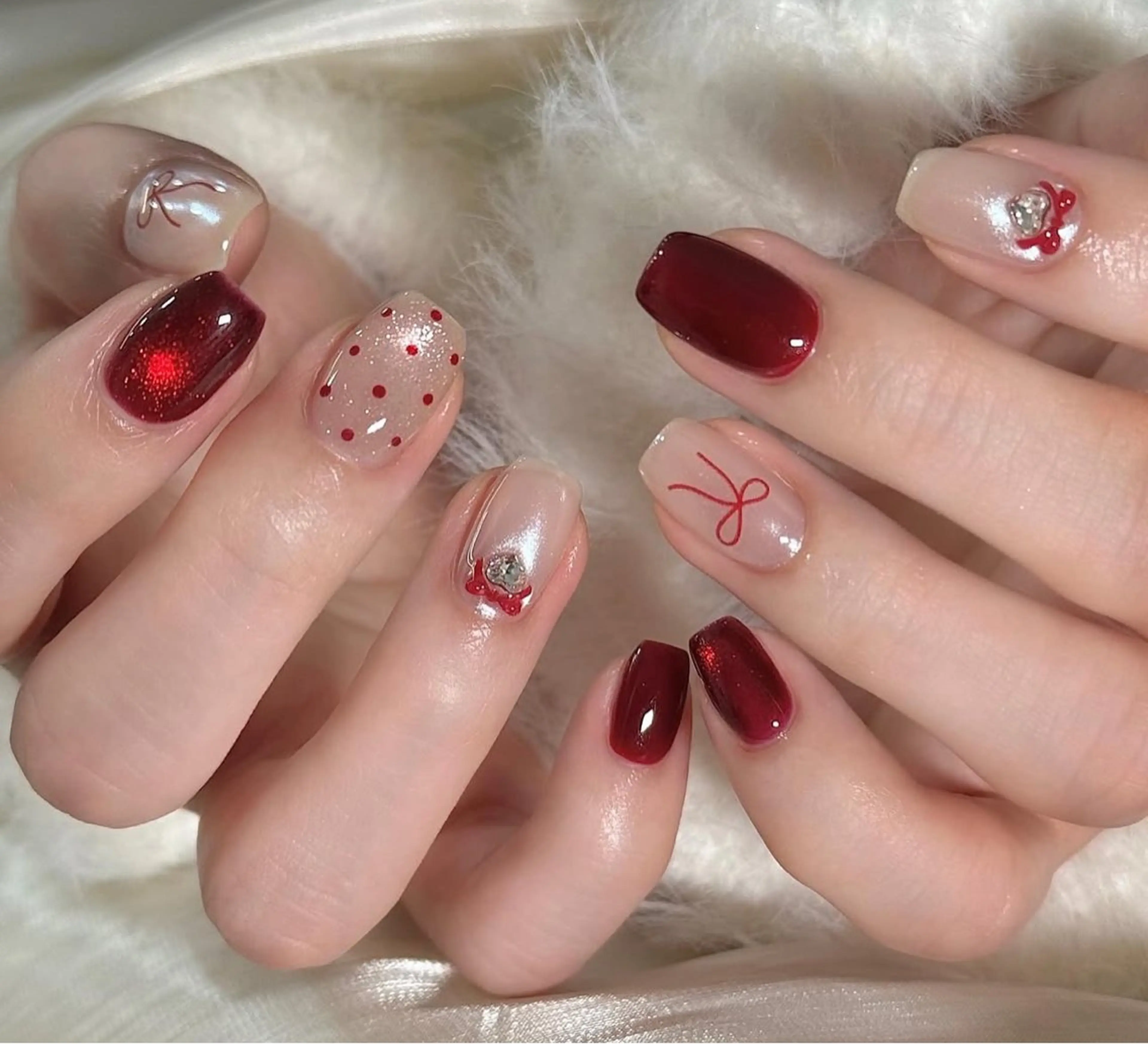 ネイル ハンドネイル 🎀PG🩵 ネイルサロンのネイルデザイン