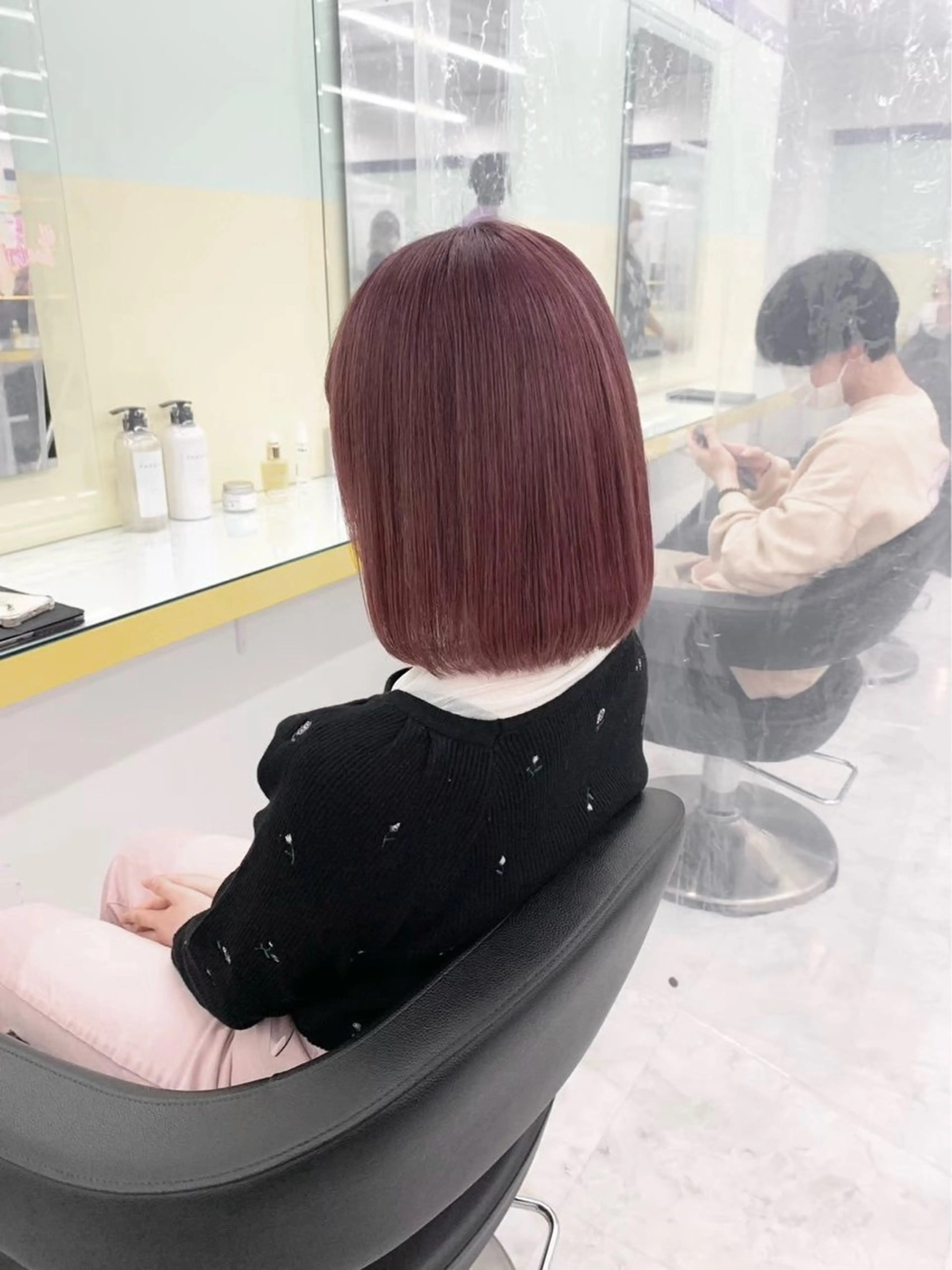 ショート カラー ブラウンカラー ピンクカラー ピンクブラウン ショート/パーマ🎀 艶カラー🎀こころのヘアスタイル
