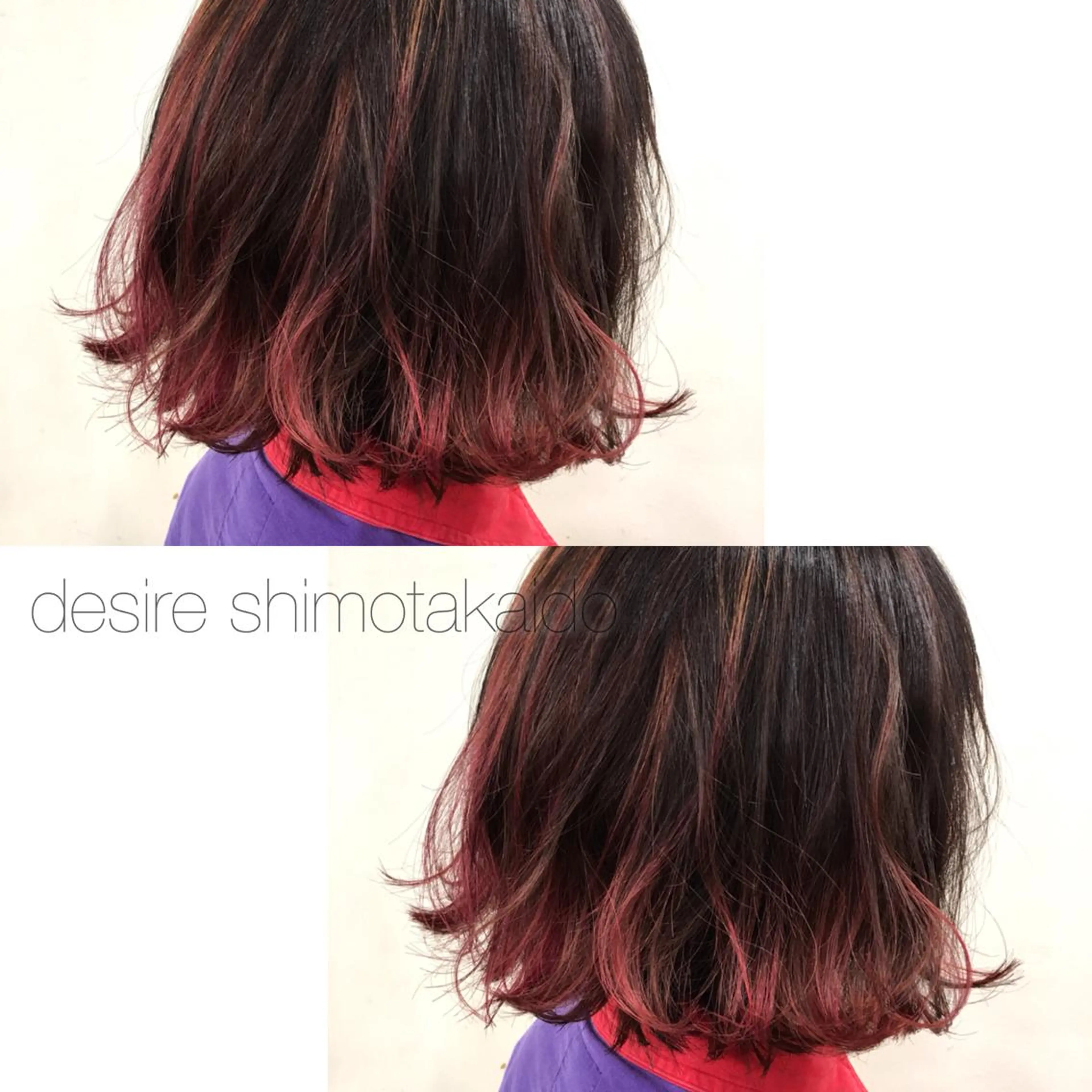 ショート カラー ブリーチ ハイライトカラー レッドカラー バイオレットカラー ハイライト SALOWIN新宿三丁目 Frente店所属・薄田 珠美のヘアスタイル