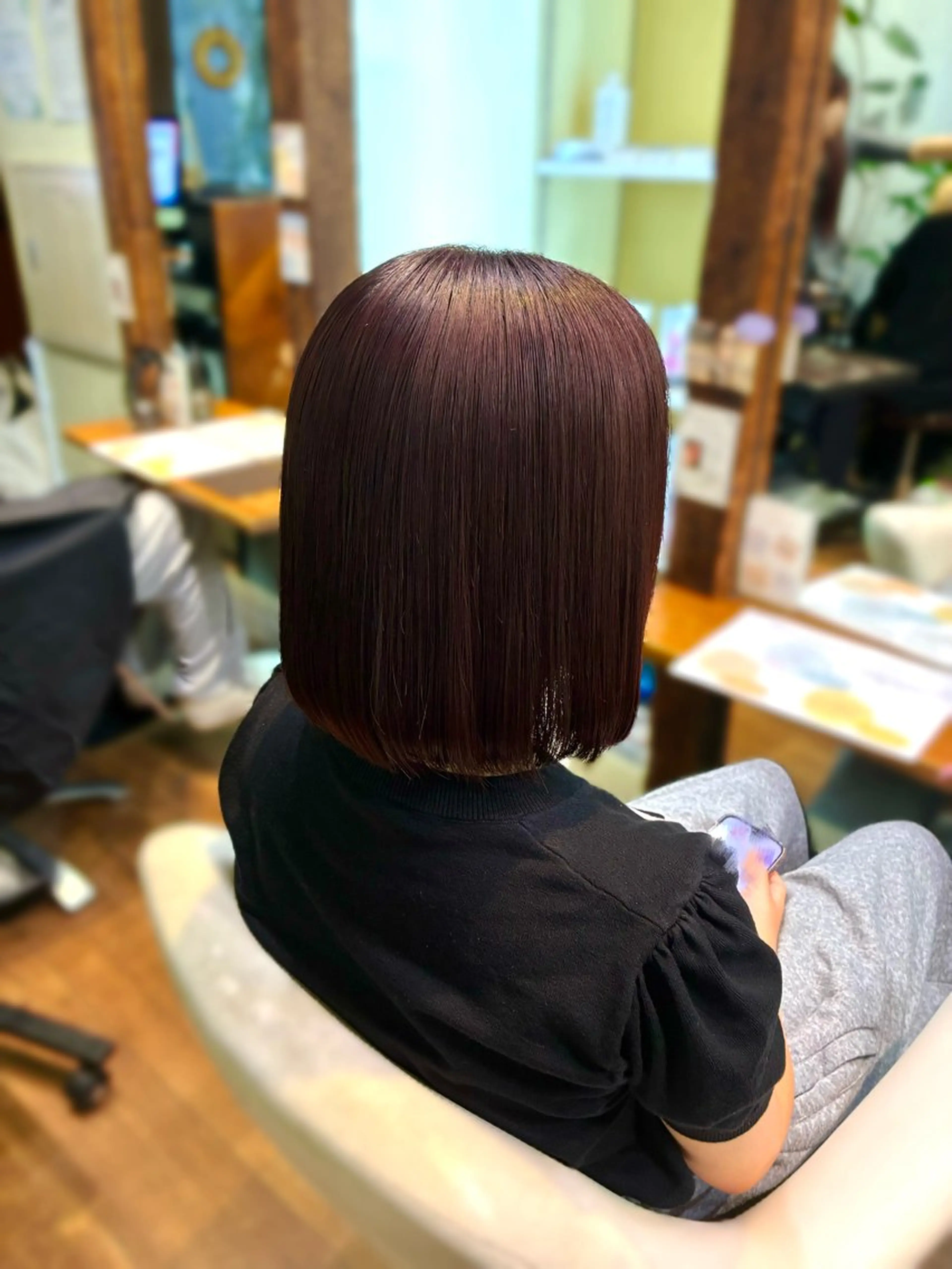 ミディアム カラー ラベンダーカラー ピンクカラー ピンクラベンダー ヘアカラー トリートメント 梅原 姫🍬🐰のヘアスタイル