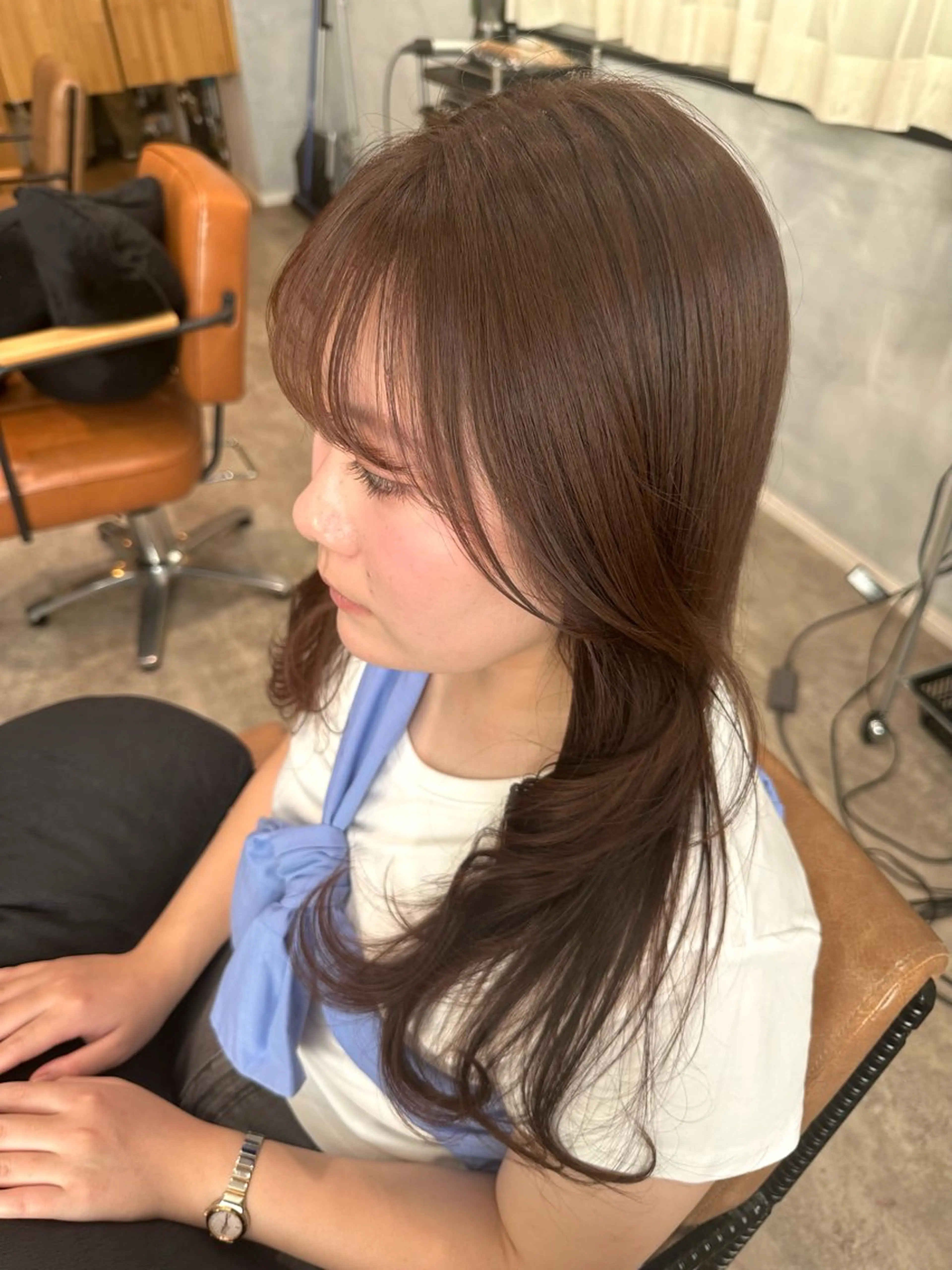 ロング カット ヘアカラー トリートメント 大久保 優香のヘアスタイル