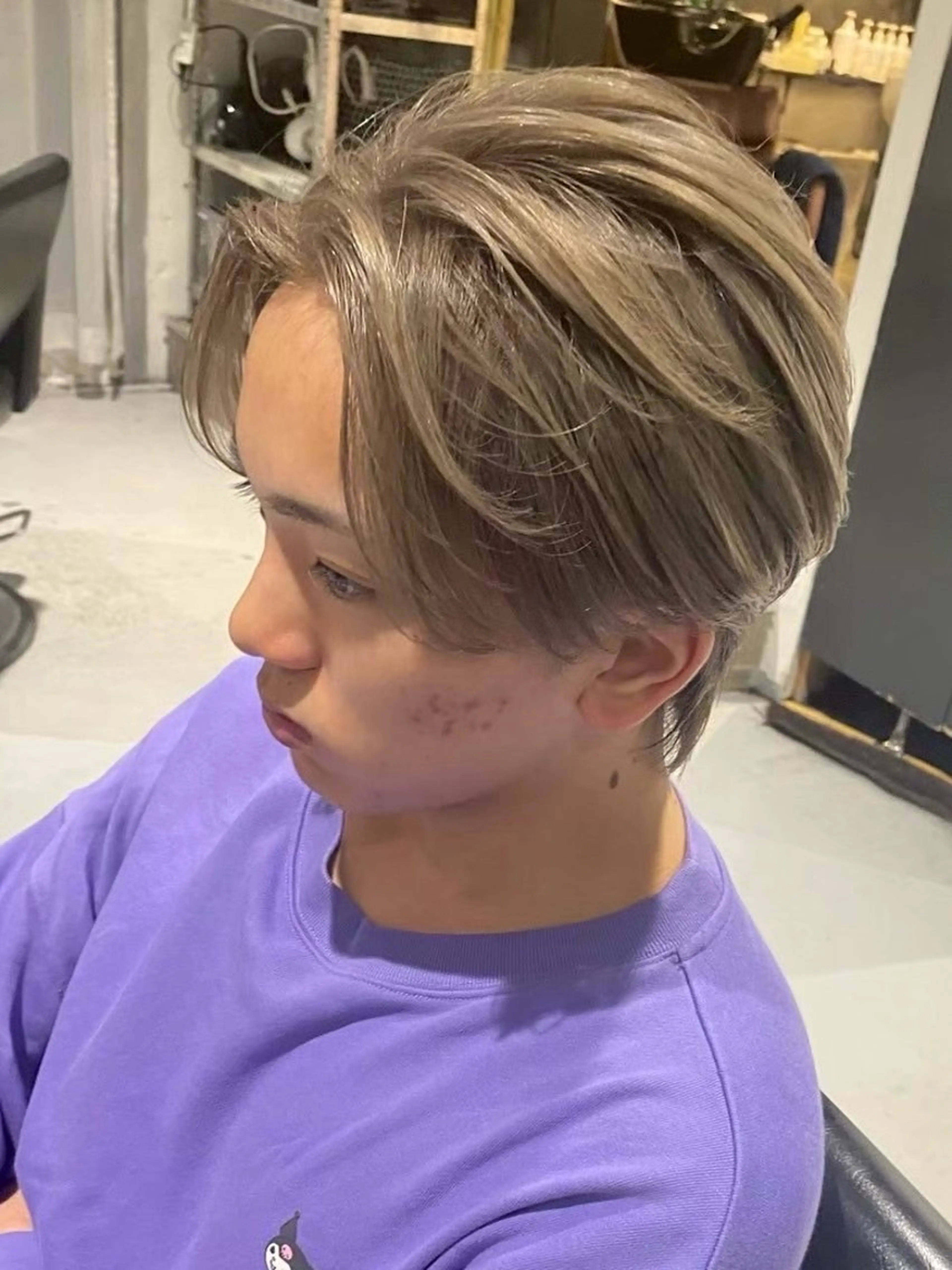 ミディアム カラー メンズ ベージュカラー カット ヘアカラー 🔥メンズ専門🔥 塩拓巳のヘアスタイル