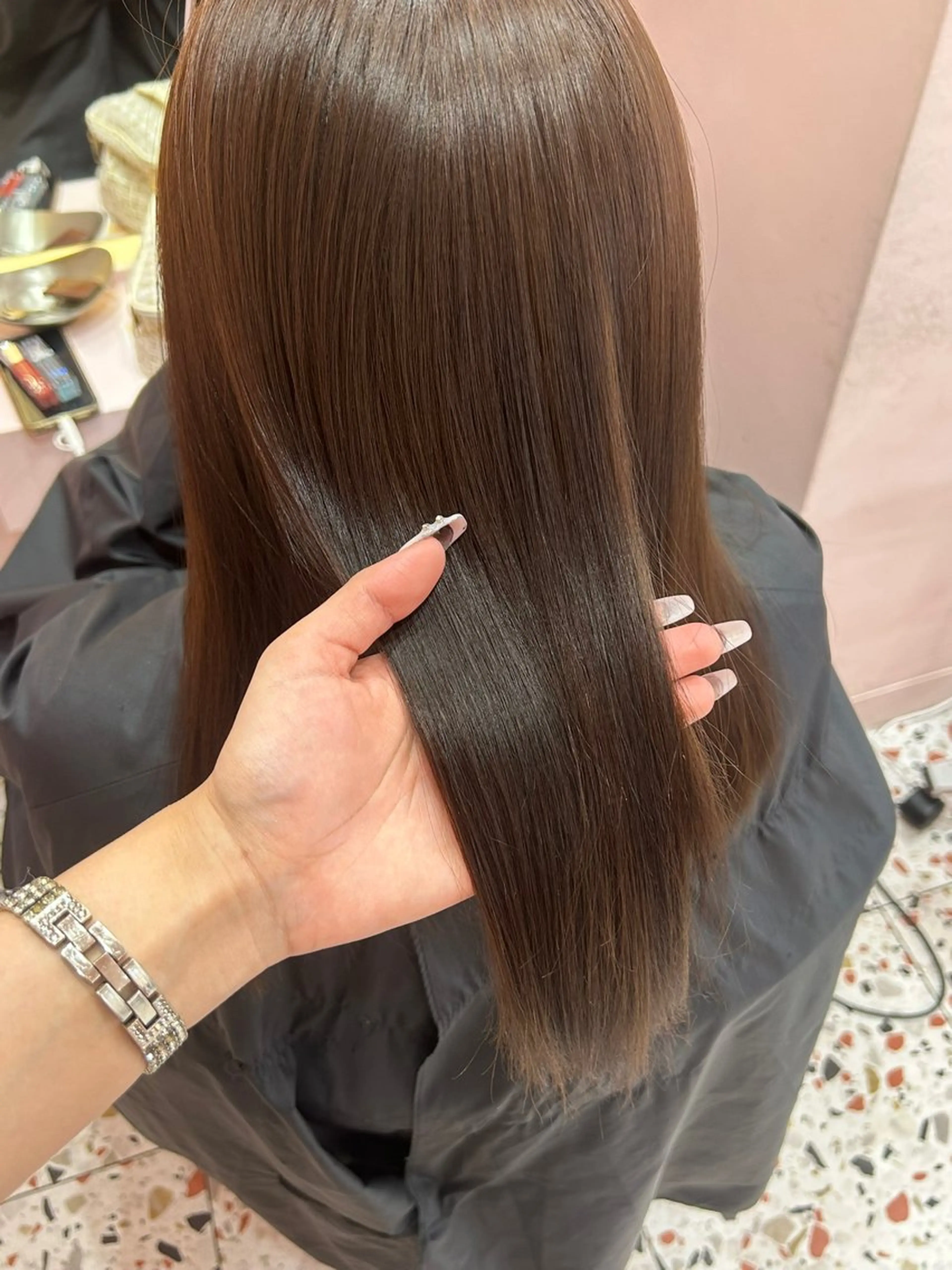 ミディアム 韓国風ヘア ワンホンヘア ヘアカラー トリートメント 𝑺𝑨𝑨𝒀𝑨 渋谷ワンホンHairのヘアスタイル