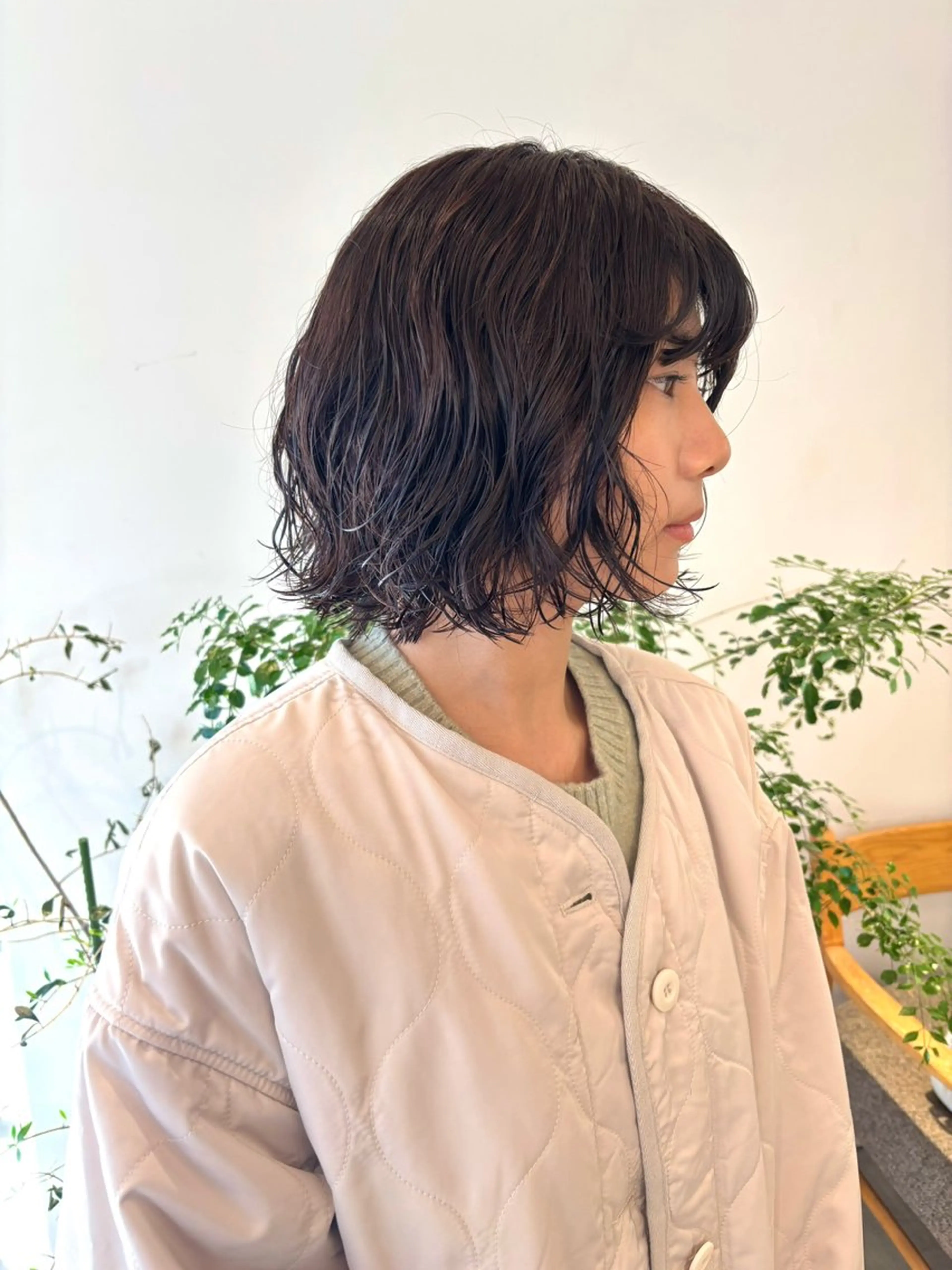 ショート パーマ ヘアアレンジ ボブ パーマ 透明感カラー/ レイヤーkotonoのヘアスタイル