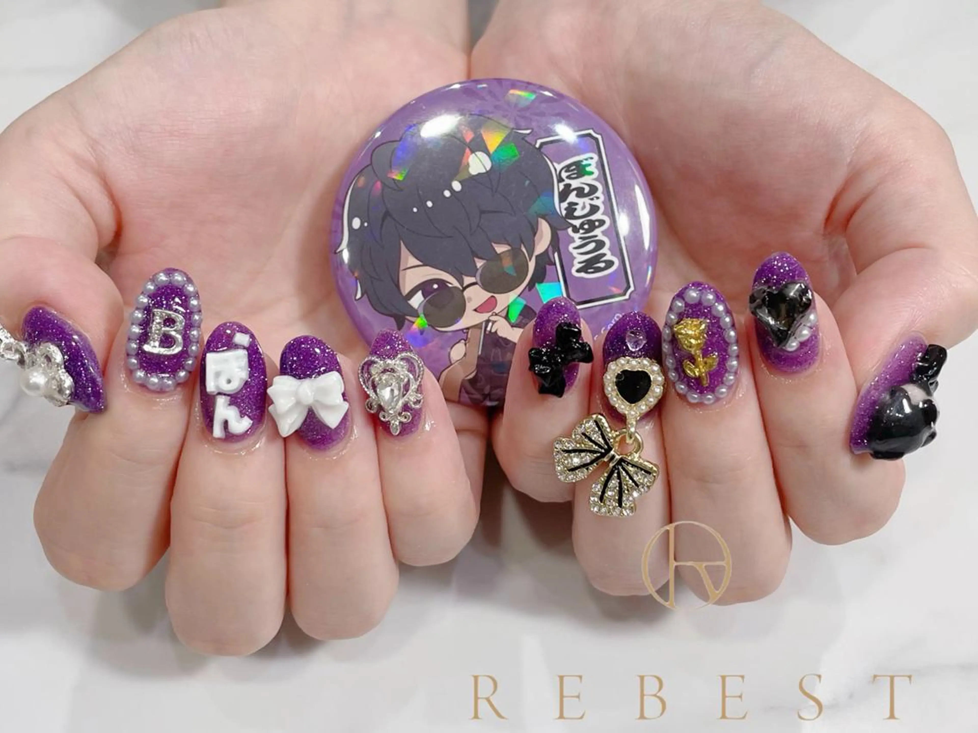 ネイル ハンドネイル ❤️💛REBEST 付け放題Nailのネイルデザイン
