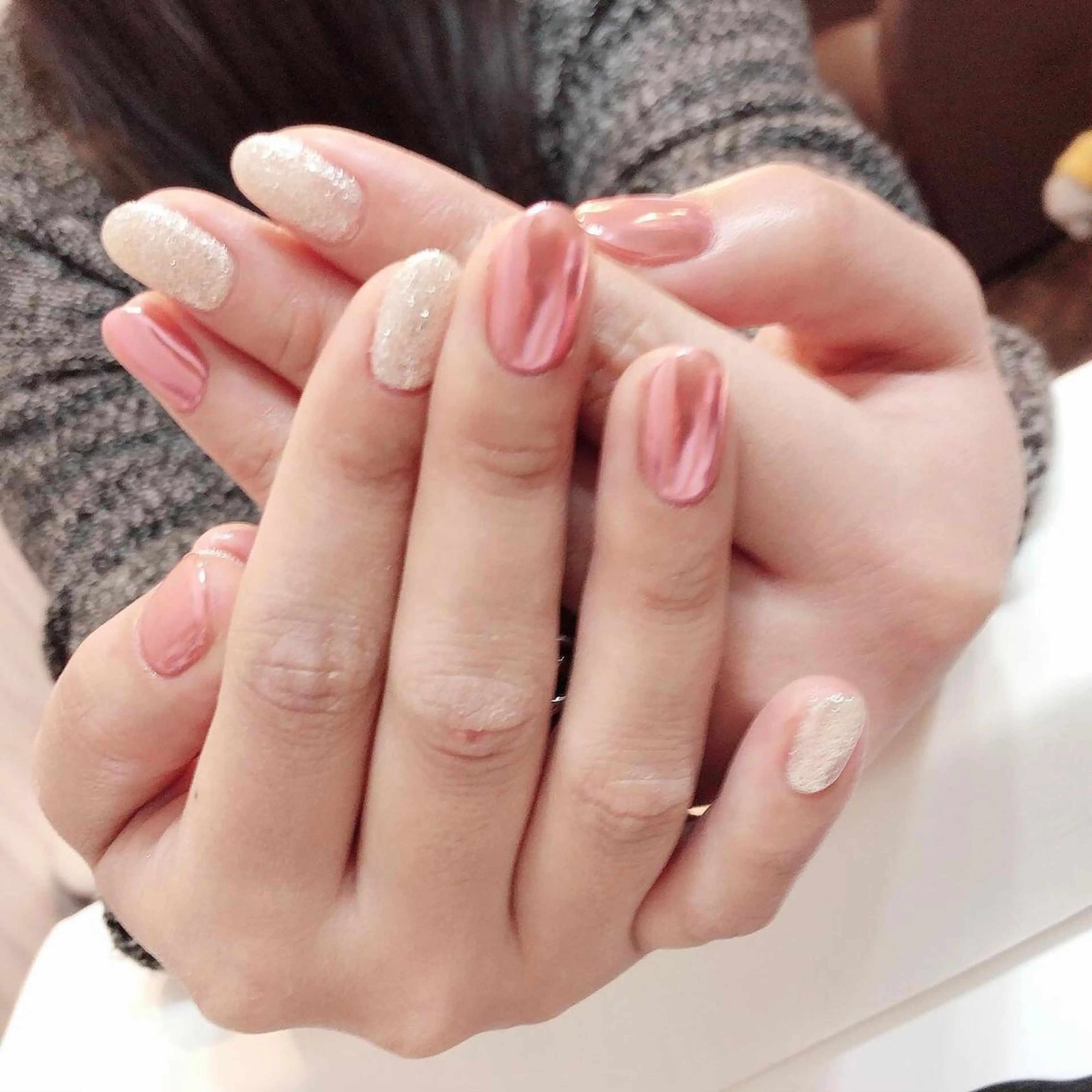 ネイル ミラーネイル シンプルネイル Luce ルーチェのマツエク・マツパデザイン