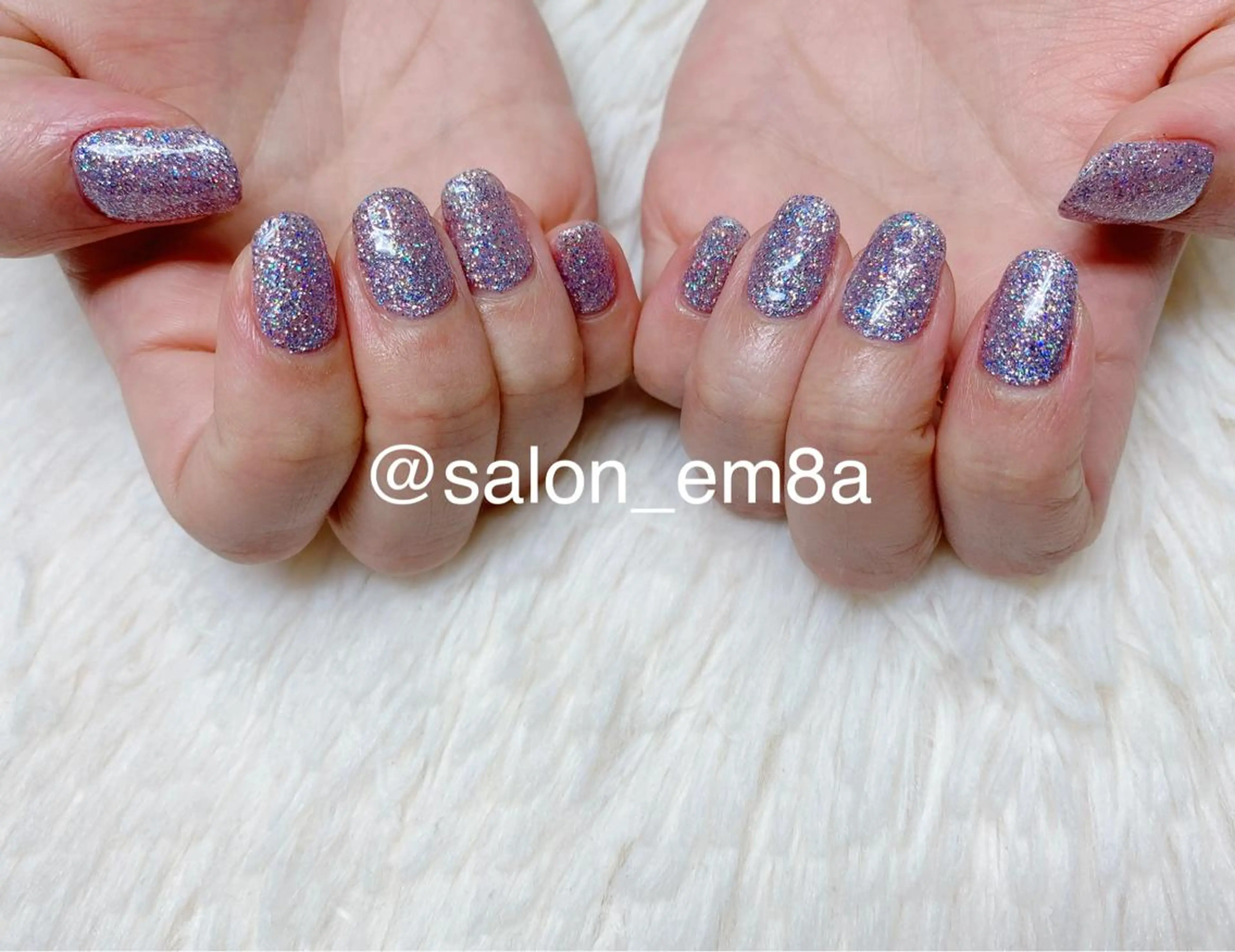 ネイル オーロラネイル ジェルネイル キラキラネイル ラメ(グリッター) ワンカラーネイル ハンドネイル salon EM&A emiのネイルデザイン