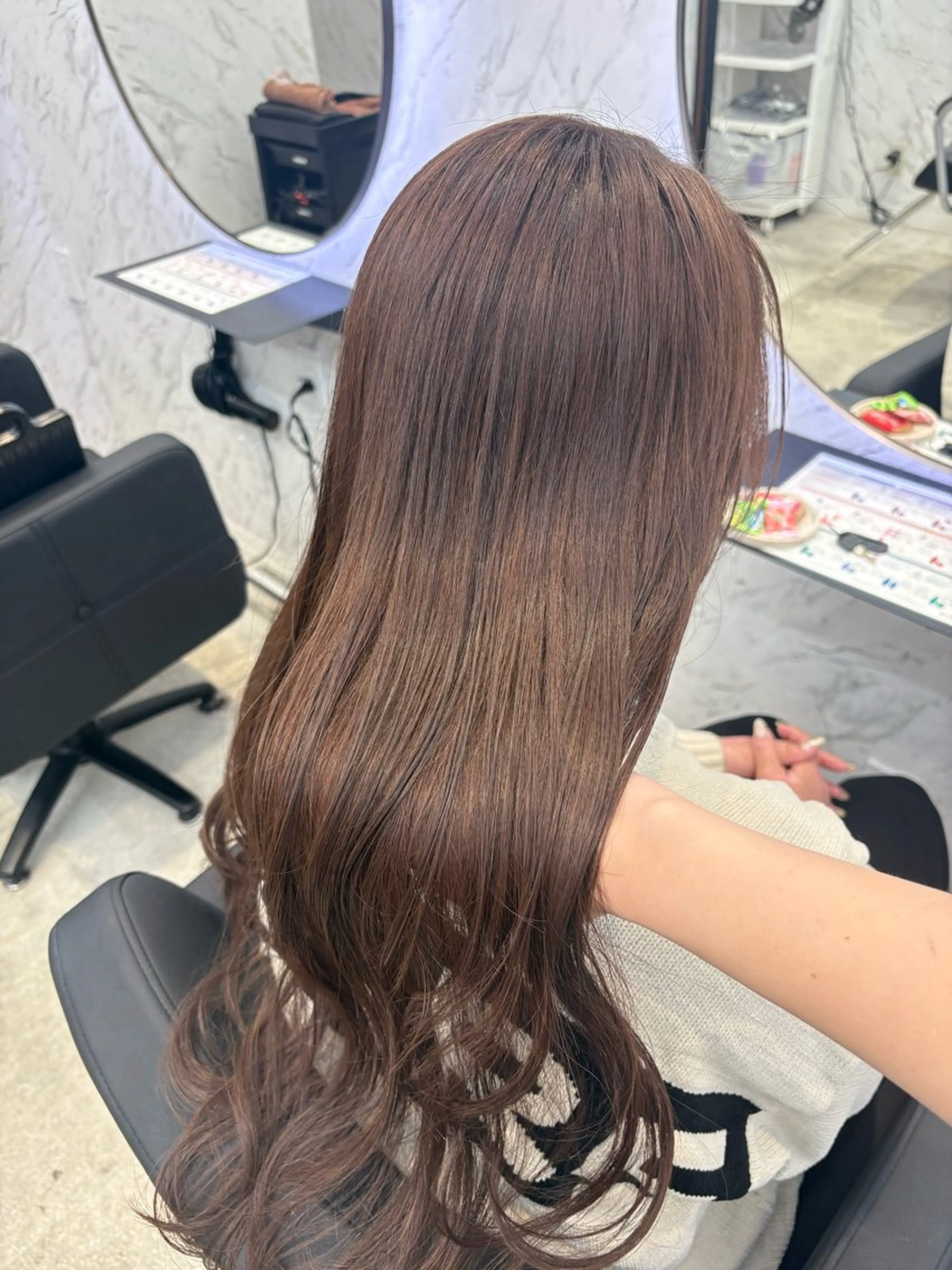 ロング カラー ブラウンカラー ヘアカラー hair salon dot. mooda 韓国風サロン 町田店所属・韓国風ヘア🎀🩶 /♡𝓝𝓸𝓪♡のヘアスタイル
