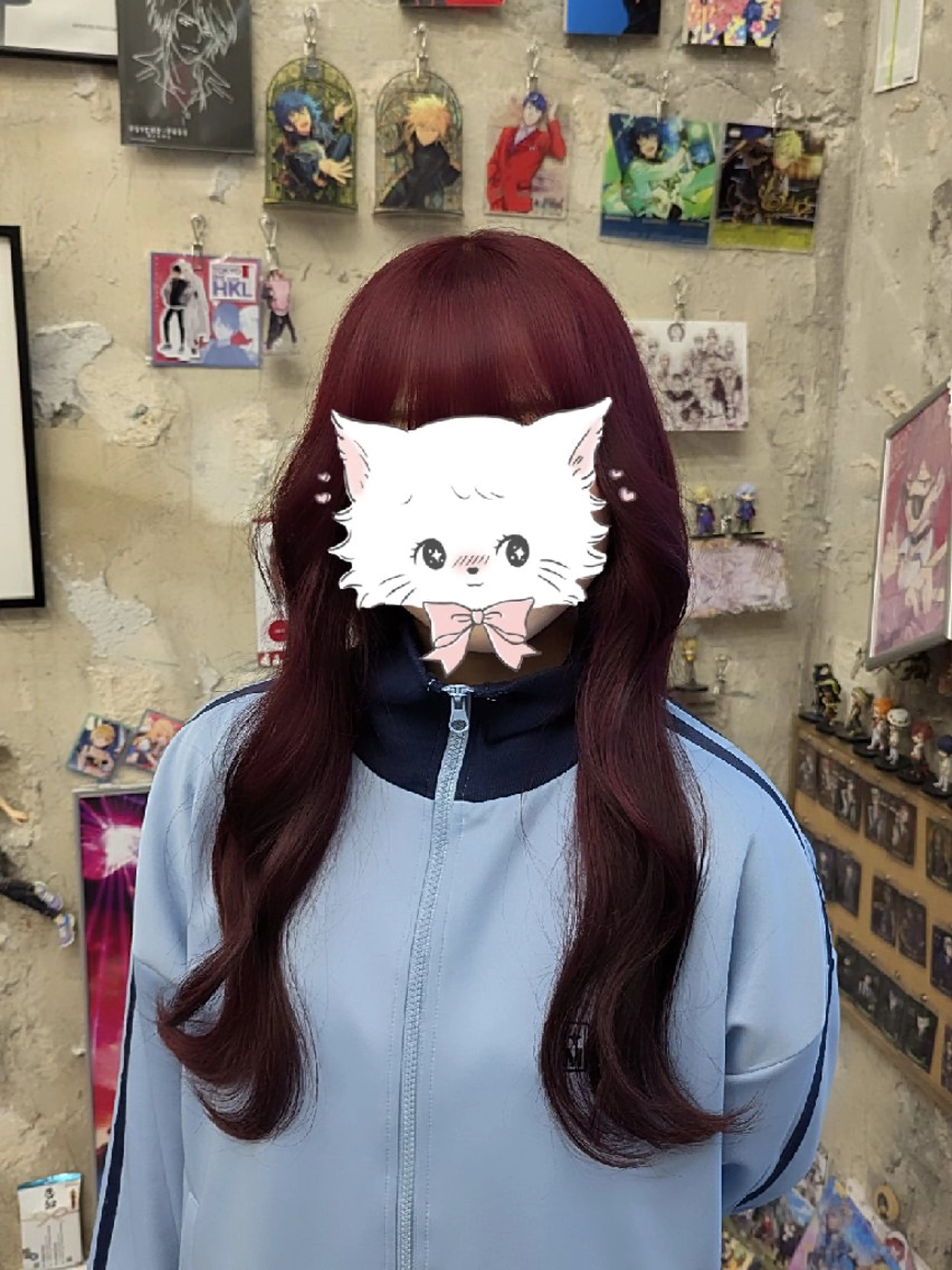 カラー ロング ボルドーカラー 推しカラー🦉にじさ んじカラー🌈🕒✨のヘアスタイル