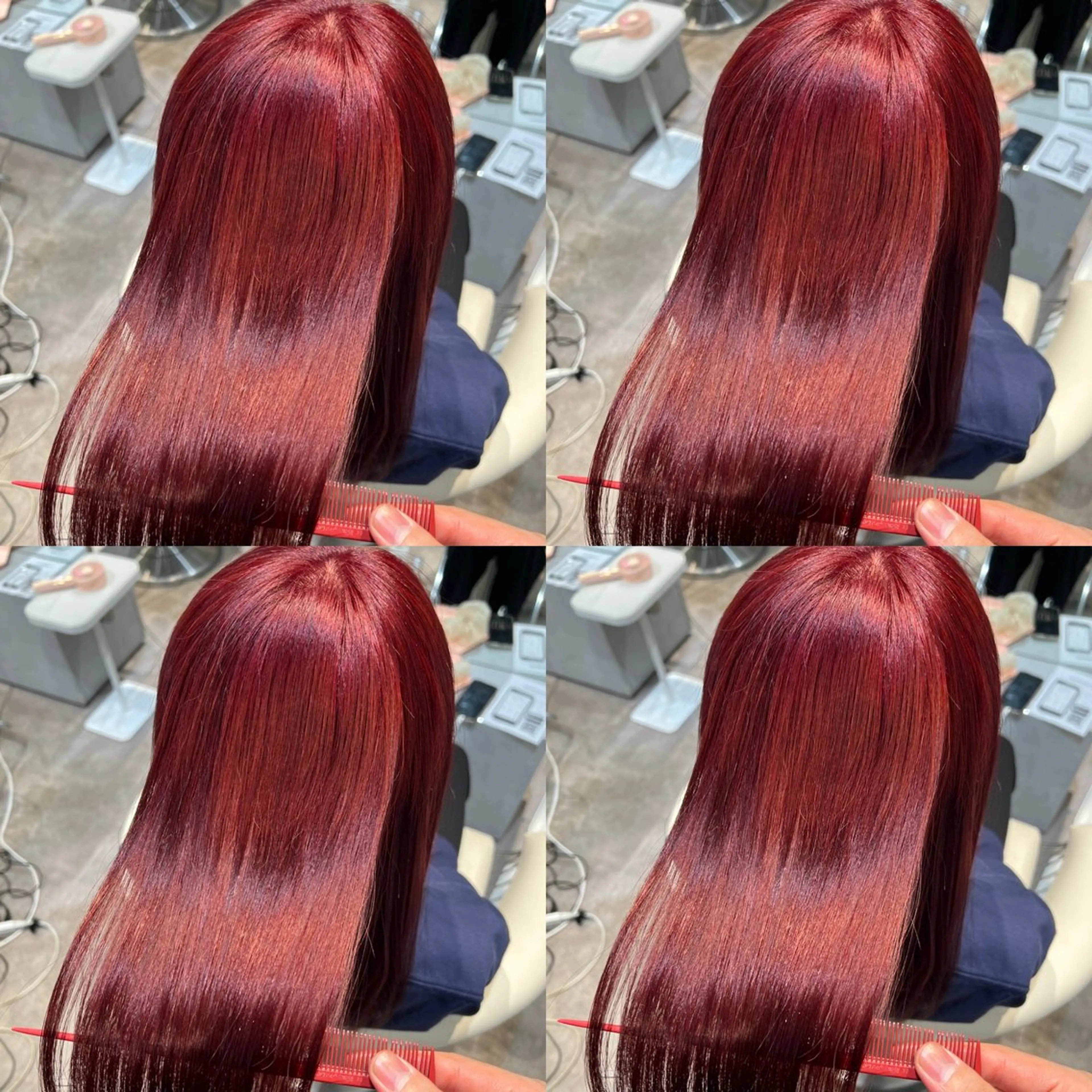 ミディアム カラー レッドカラー 韓国風ヘア カット ヘアカラー 💎透明感カラー特化 💎TAISEIのヘアスタイル