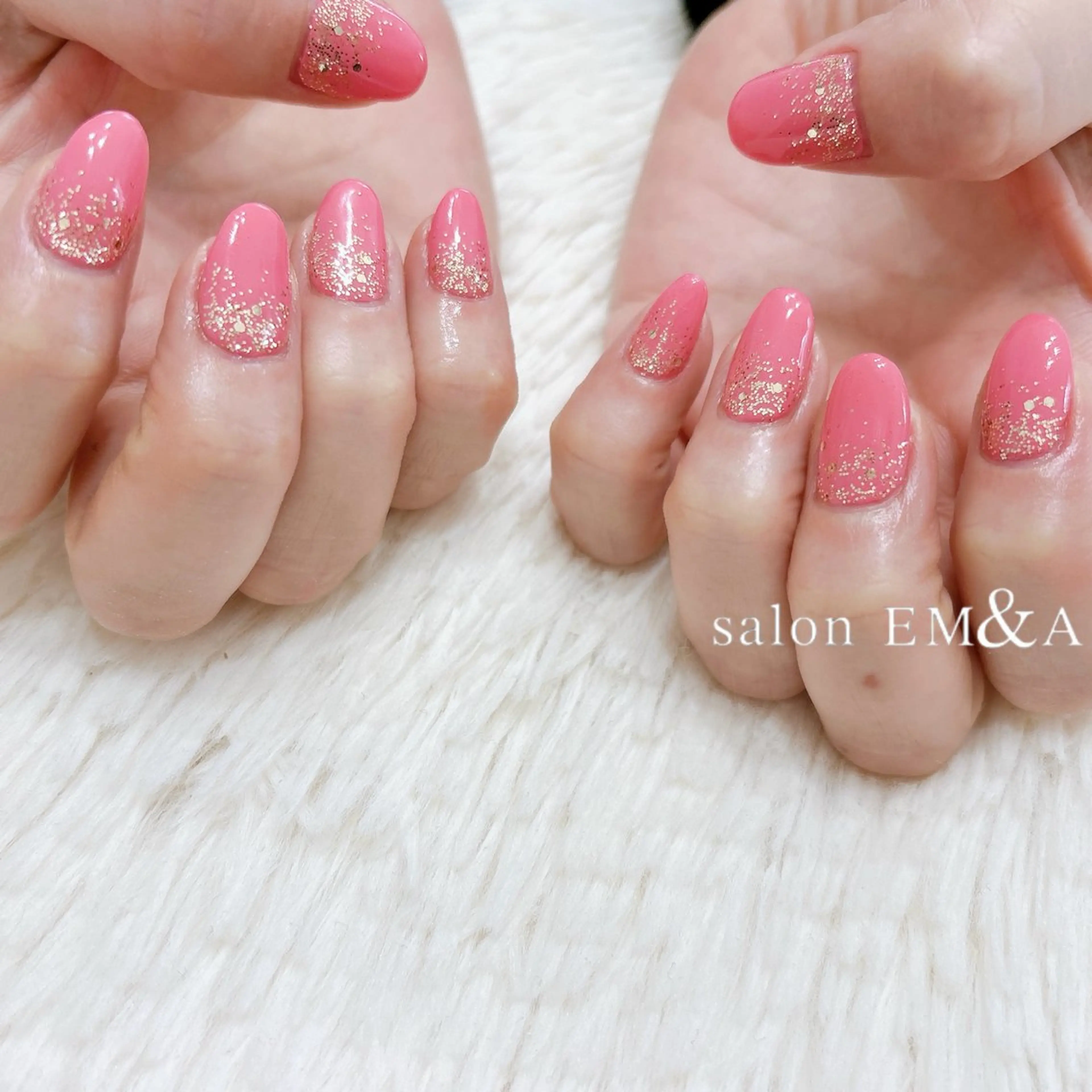 ネイル キラキラネイル ラメ(グリッター) ピンク salon EM&A emiのネイルデザイン