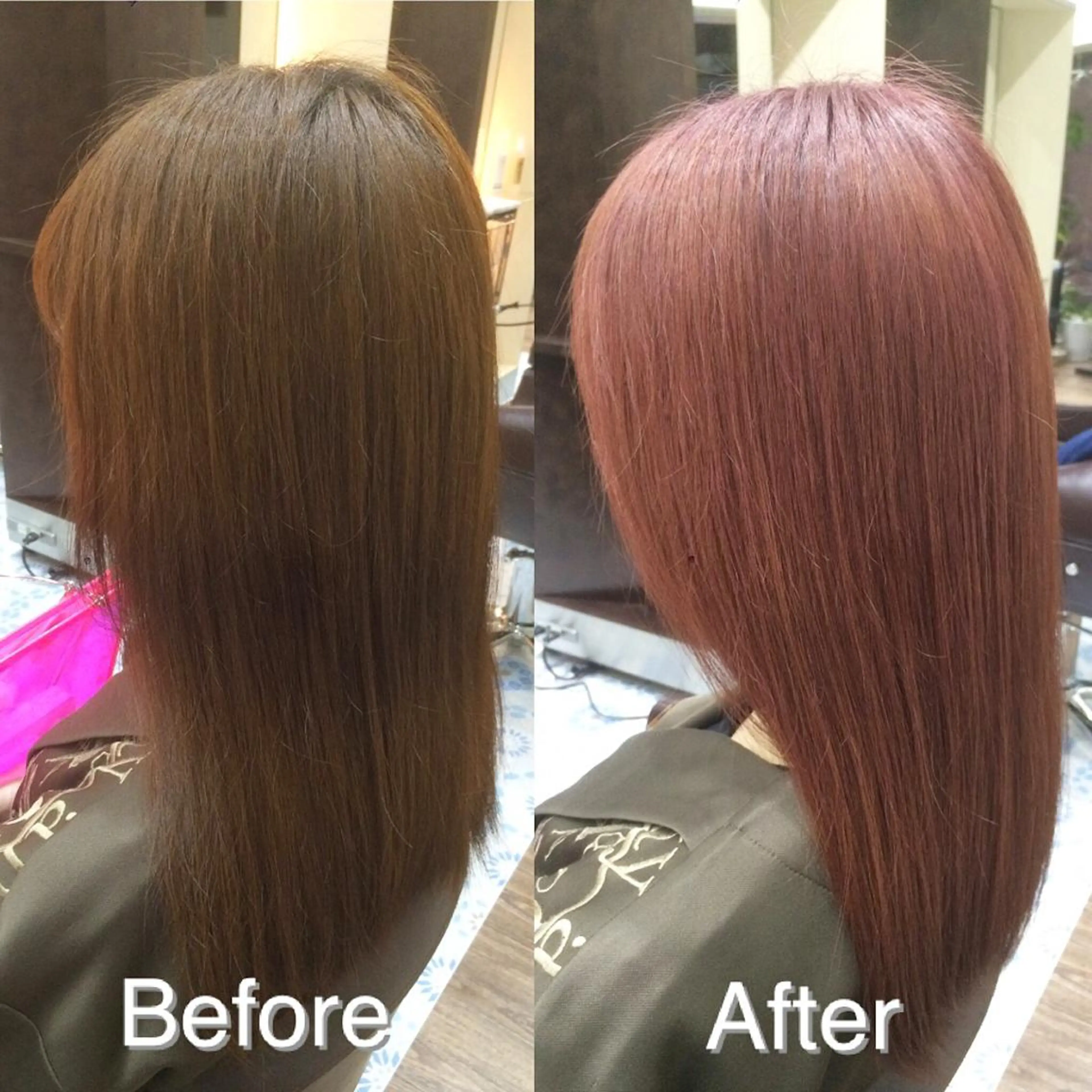 セミロング カラー ブリーチ ブラウンカラー ピンクカラー ローズカラー beauty and care CALON所属・CALON銀座　松田 力丸のヘアスタイル