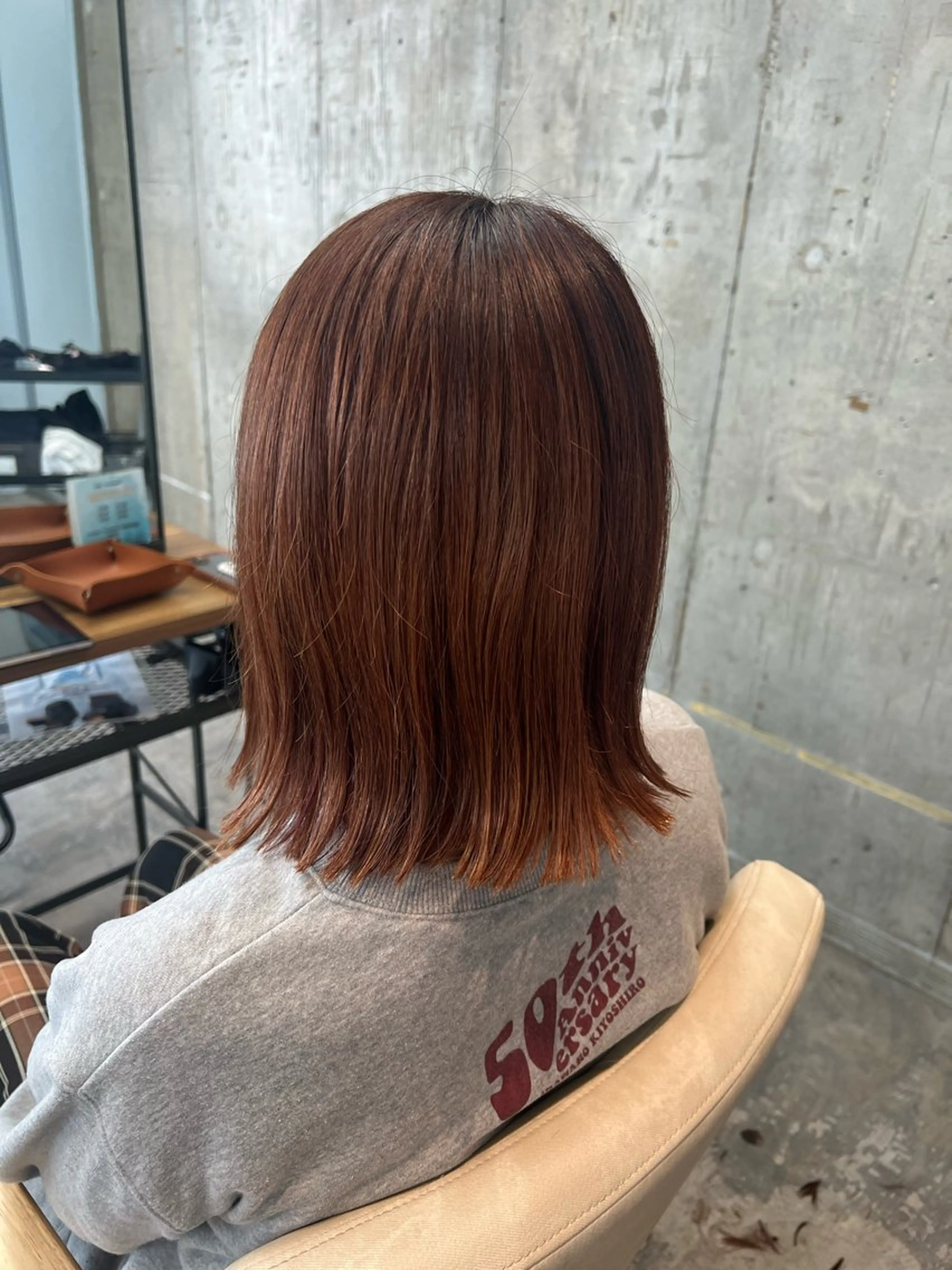 ミディアム オレンジブラウン カット ヘアカラー トリートメント 韓国風ヘア 🇰🇷清水しいなのヘアスタイル