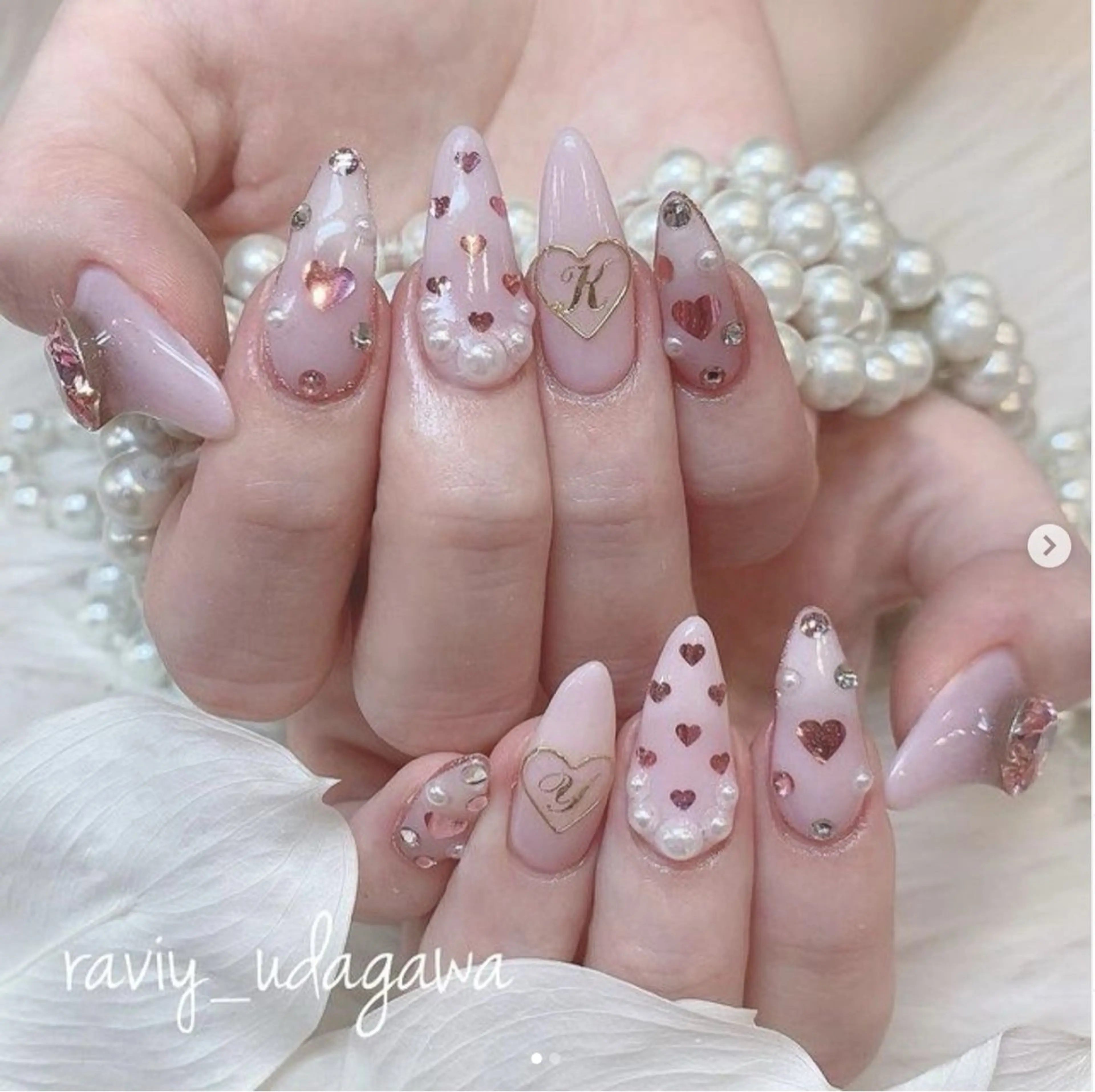 ネイル 長さ出し マグネットネイル ミラーネイル ピンク ネイルチップ Lee Nailsのネイルデザイン