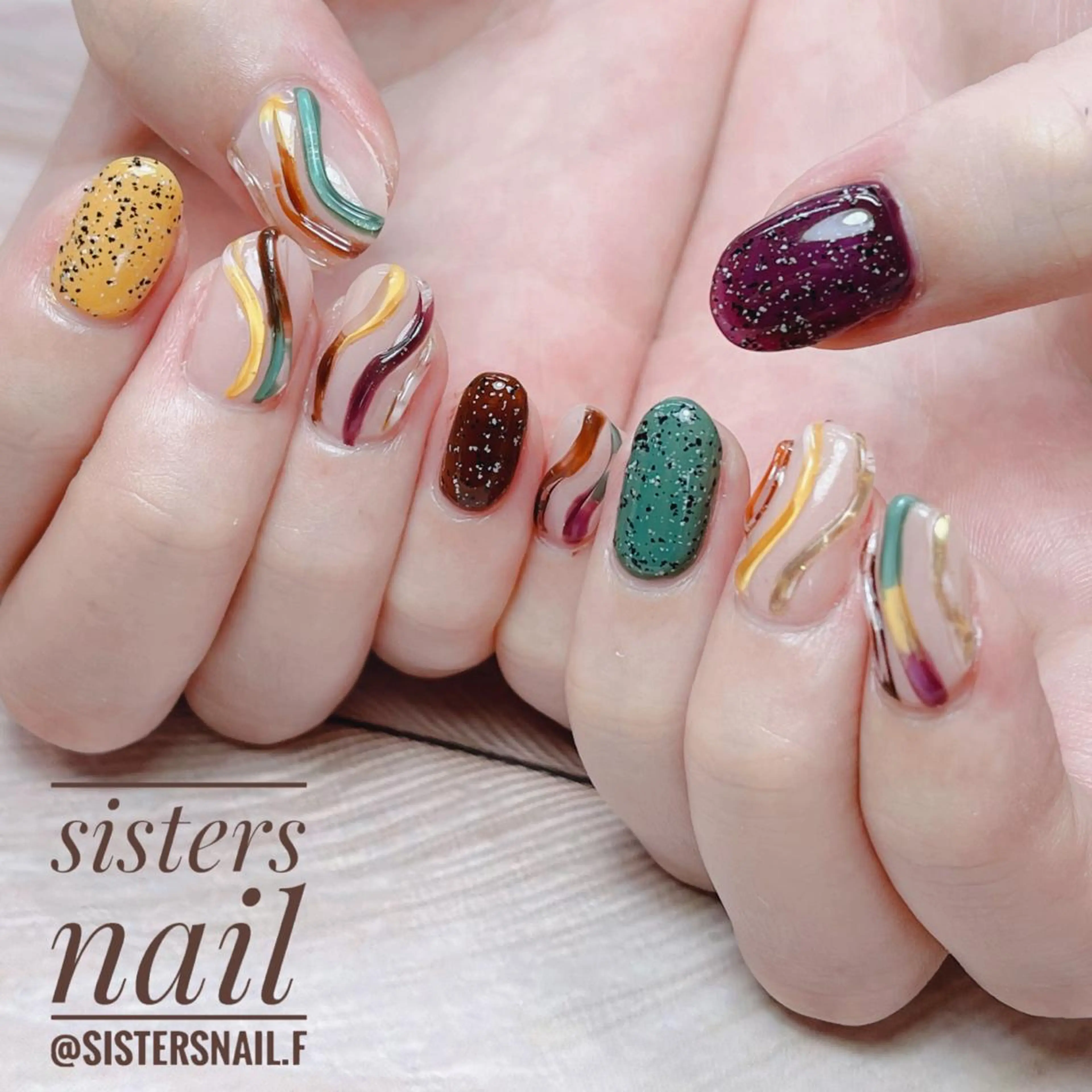 ネイル アートネイル ジェルネイル ニュアンスネイル ストーンネイル sisters nail.fのネイルデザイン